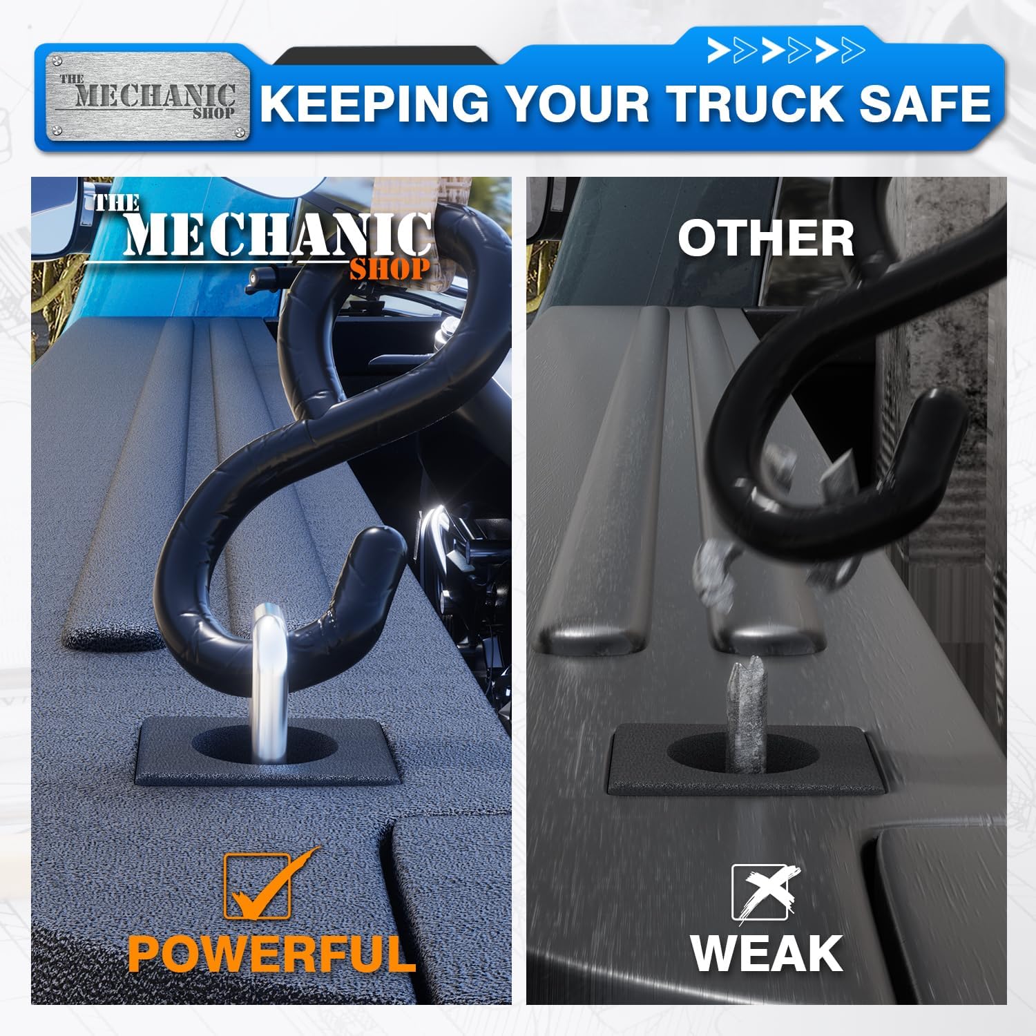 TMS Tie Down Anchor Retractable Truck Bed Top Side D Ring Compatible with 1998-2016 Ford F-150 F-250 F-350 Super Duty, 1999-2013 Chevy Silverado & GMC Sierra 1500 2500 3500, Pack of 4