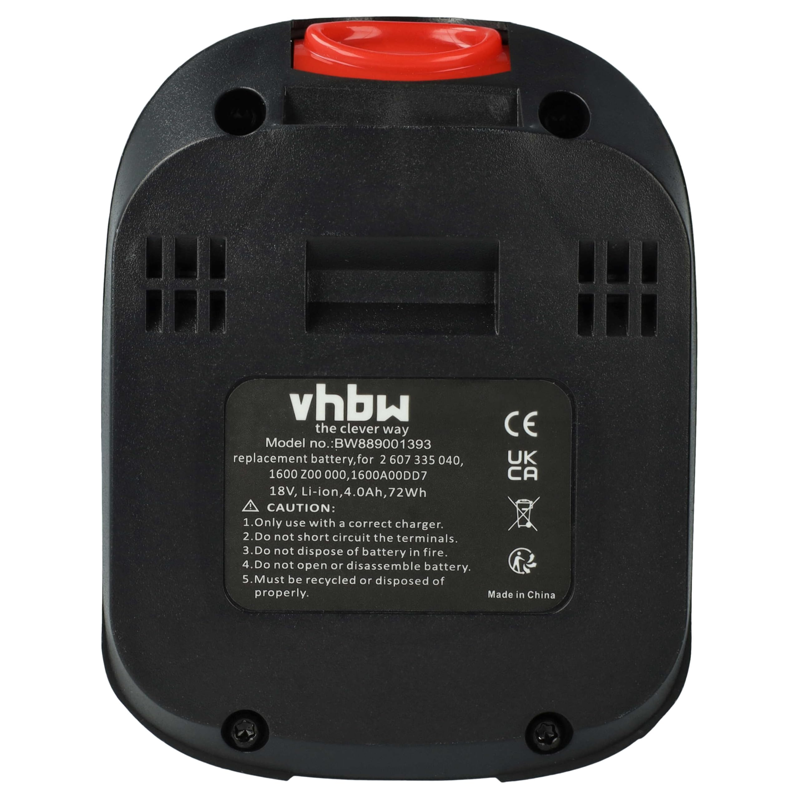 vhbw Batería Compatible con Bosch UniversalGrassCut 18, UniversalChainPole 18, Uneo Maxx Herramienta, Herramientas de jardín (4000 mAh, Li-Ion, 18 V)