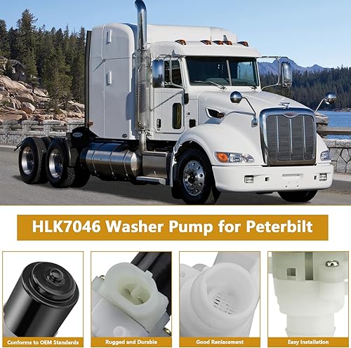 Miniatura 3 de Earthtec Bomba de líquido para limpiaparabrisas de camión para Peterbilt 104307 HLK7046 385 386 387 388 389 579 385 386 387 388 389 Kenworth T680