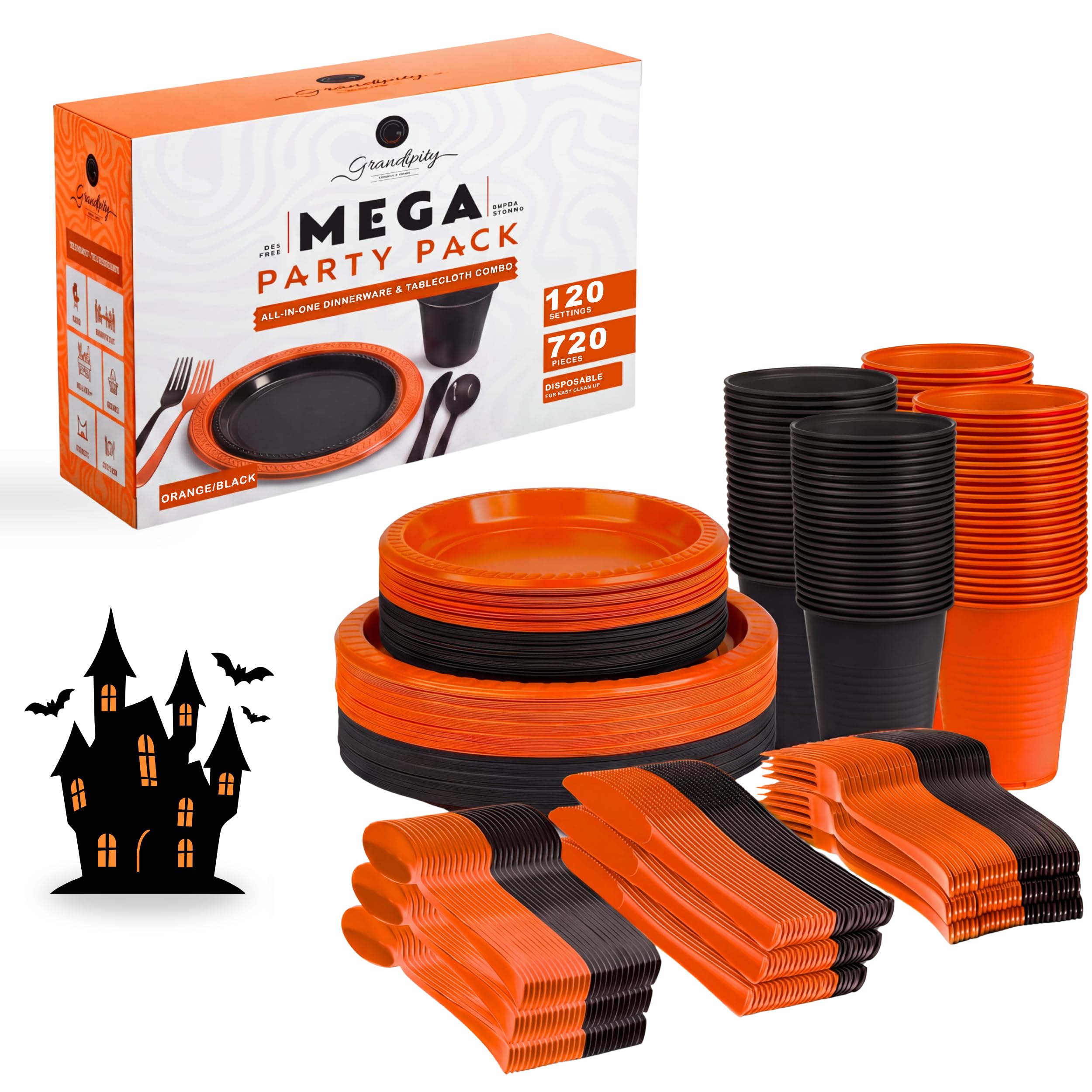 Grandipity Disposable Dinnerware Sets - 720 Piece -18