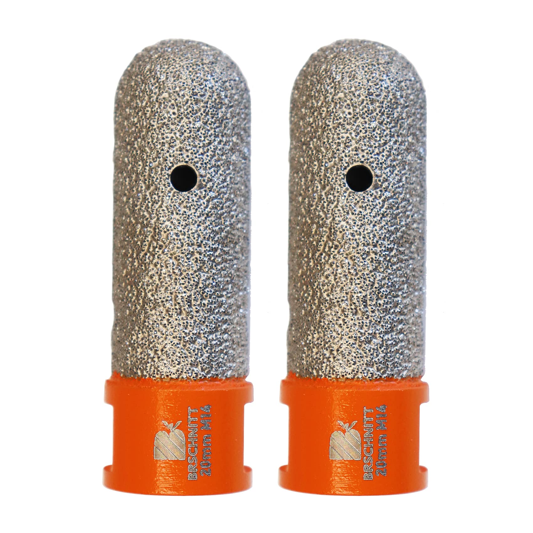 Diamond Finger Milling Bits,BRSCHNITT 2pcs 20mm Dry Core Drill Bit with M14 thread for Enlarging Shaping Existing Holes of Porcelain Tile Ceramic Marble Granite Countertop