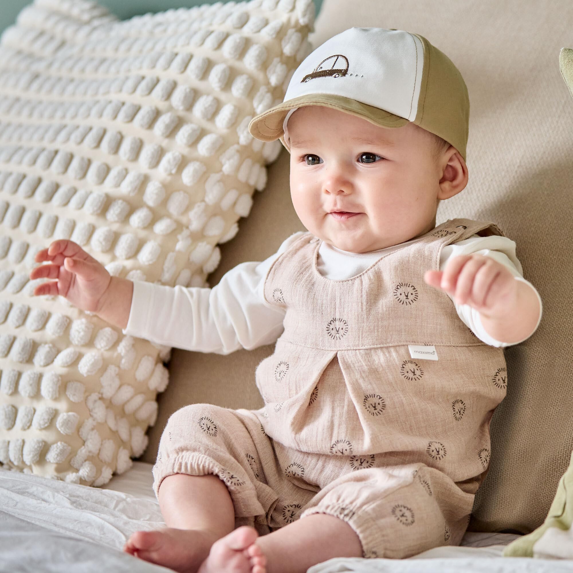 maximo GOTS BABY-Overall, Musselinstoff, Windelöffnung Musselin