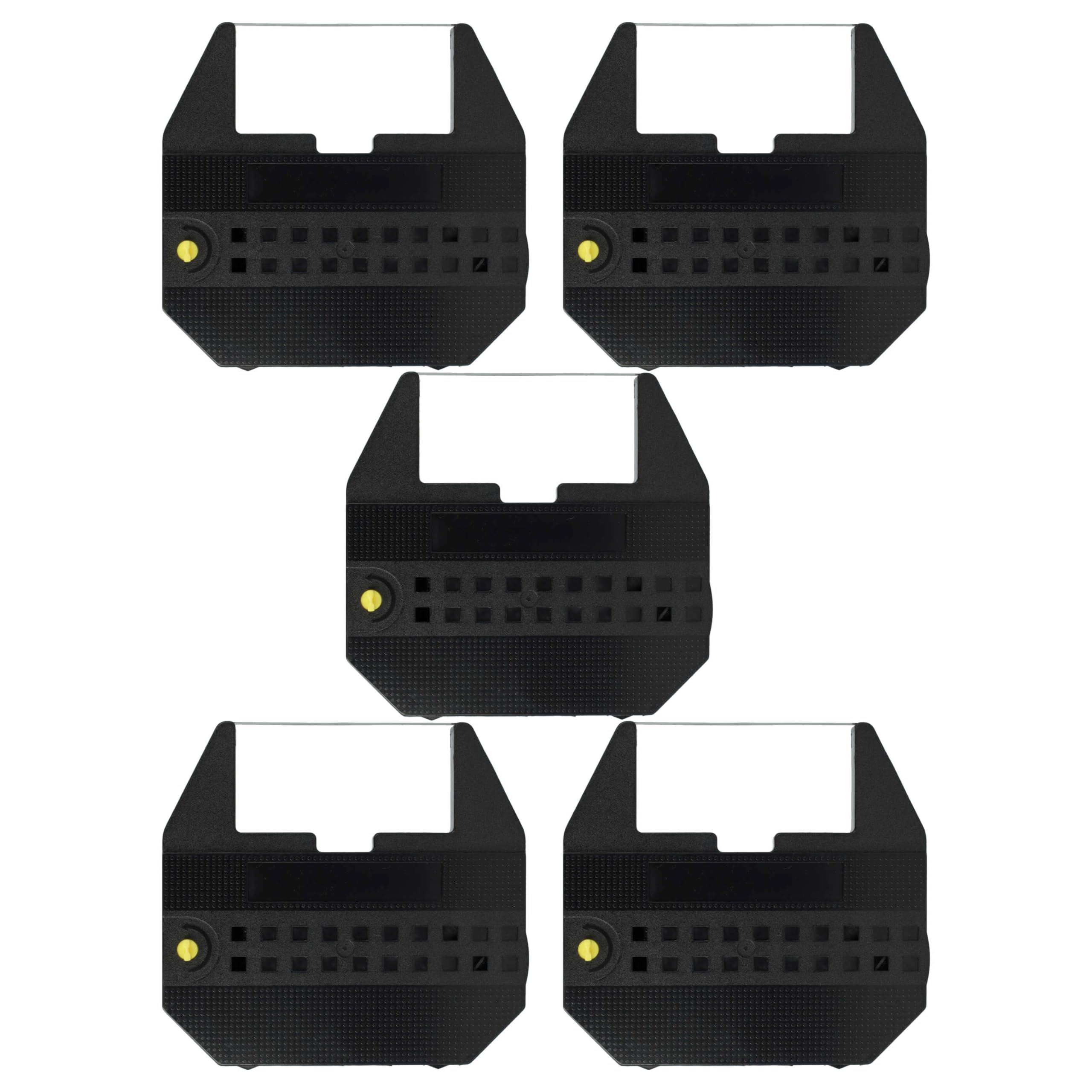 vhbw 5X Ribbon Cartridge Compatible with Olivetti Linea 101-(C-Film)-177-C, M 324 L, PR 100 Dot Matrix, Receipt Printer Typewriter - Black Ink Ribbon