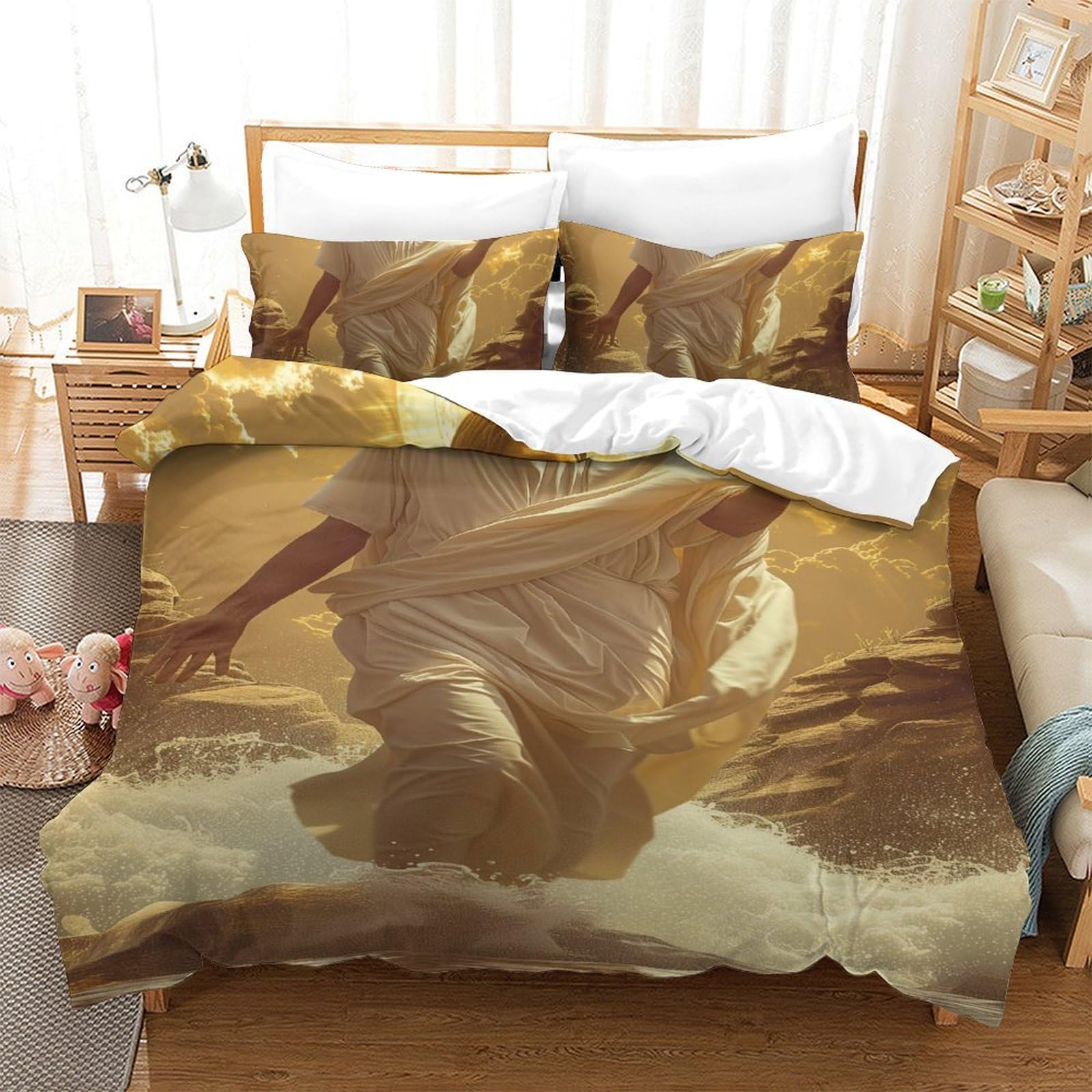 Parure de lit Jésus 3D pour une chambre d'ado calme et douce