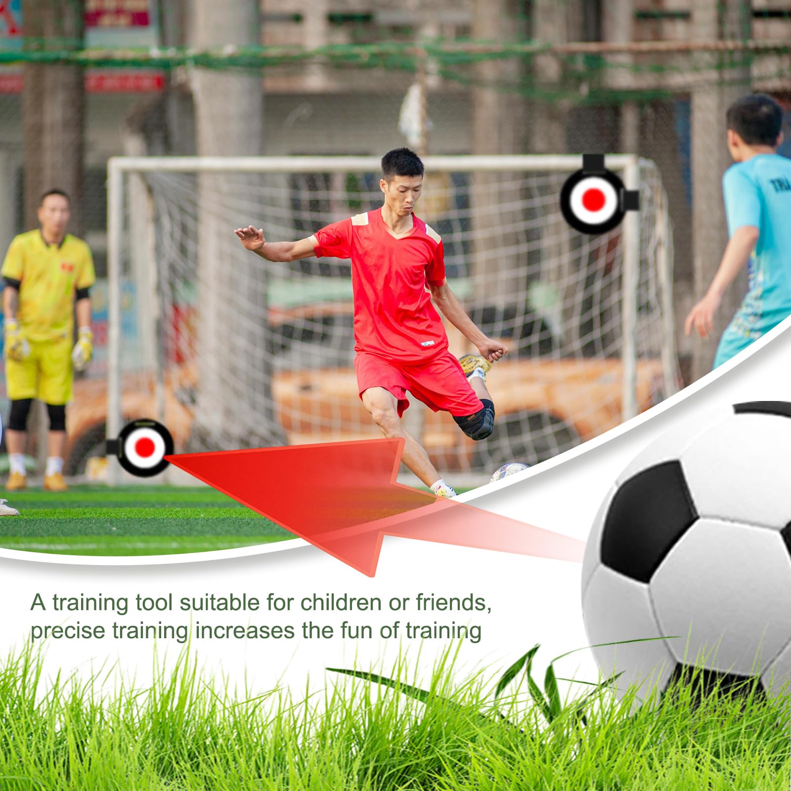 Bersagli per Porta da Calcio - 2 Dischi per Allenamento con 4 Cinghie Regolabili (30cm + 60cm) - Attrezzatura per Esercizi di Tiro per Bambini, Allenatori e Professionisti