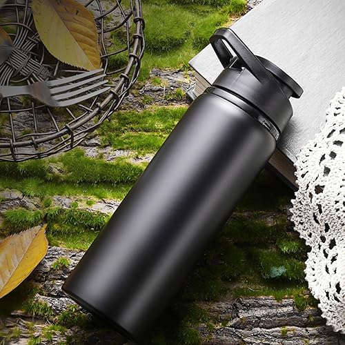 Miniatura 4 de Botella de agua deportiva de 24 onzas, botella de agua de metal de acero inoxidable para hombres, mujeres y niños, a prueba de fugas, botella de