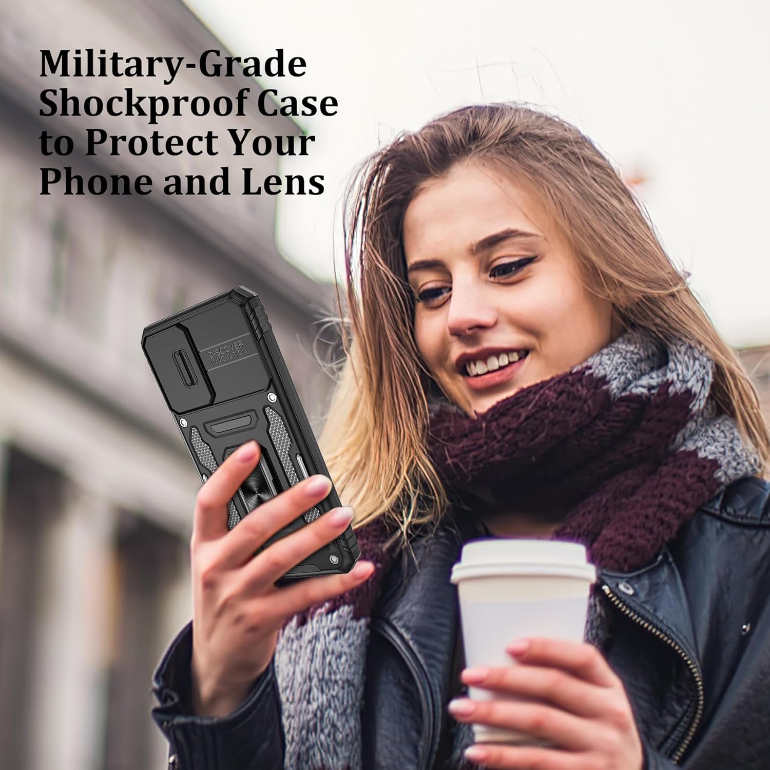 Gritup for Samsung Galaxy S22 Plus Case with 2-Pack HD Screen Protectors and Slide Camera Cover，12 FT Military Grade Drop Protection，Magnetic Ring Holder Kickstand Protective Phone Case,Black - Image 8