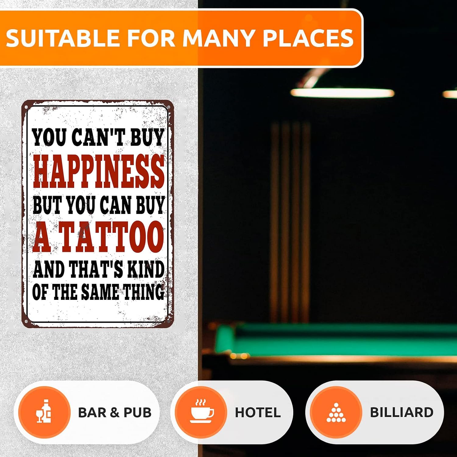 Best Rustic Home Decor - You Can't Buy Happiness BUT You Can Buy a Tattoo Review