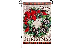 LUTER Merry Christmas Small Garden Flag 12x18inch for Front Yard Outdoor Decoration