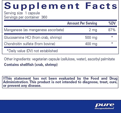 Miniatura 2 de Pure Encapsulations Glucosamina Condroitina con Manganeso  Suplemento para Apoyo Articular, Confort, Movilidad, Integridad del Cartílago y Salud, y
