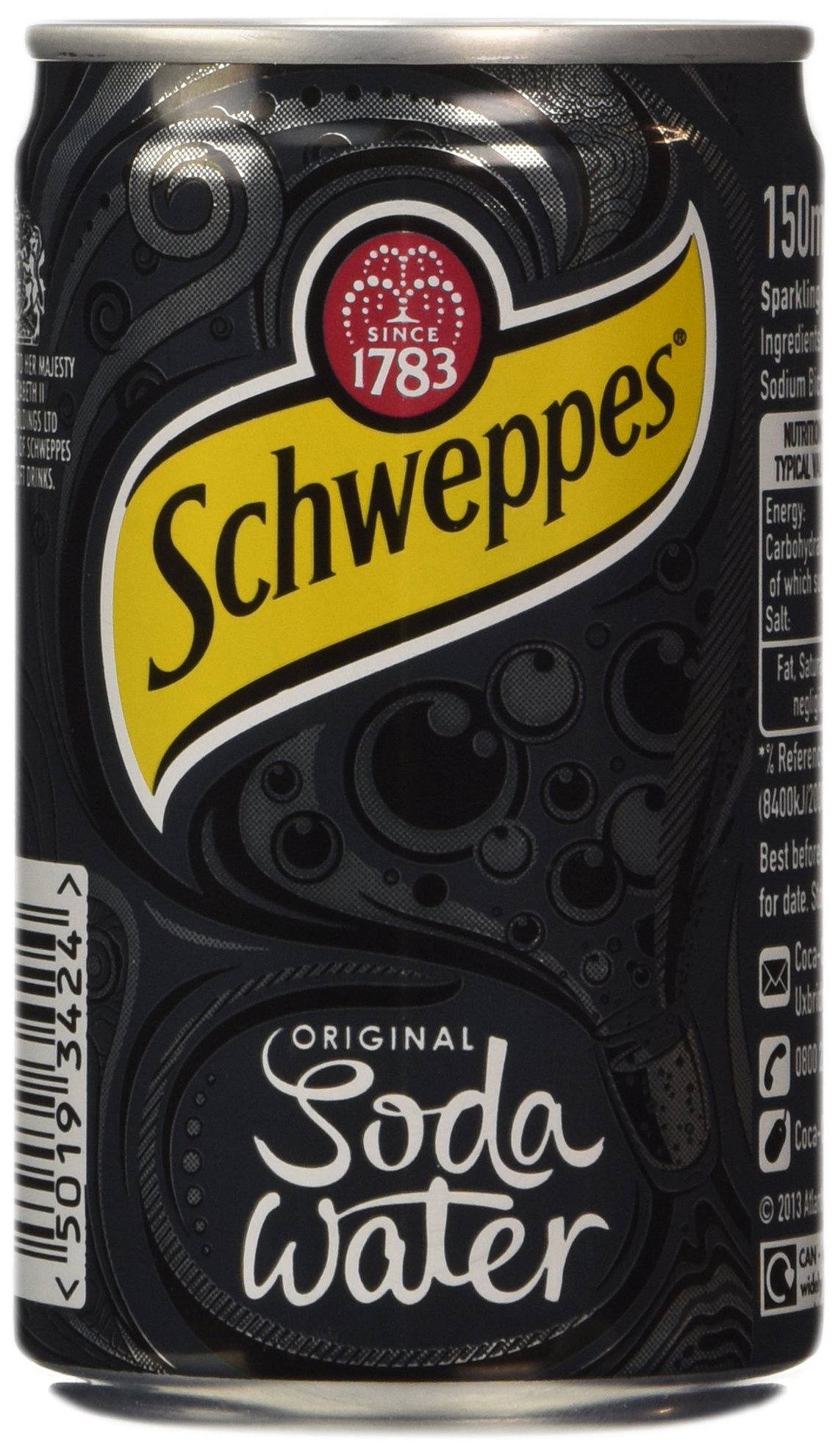 Schweppes Soda Water 12 x 150ml Cans