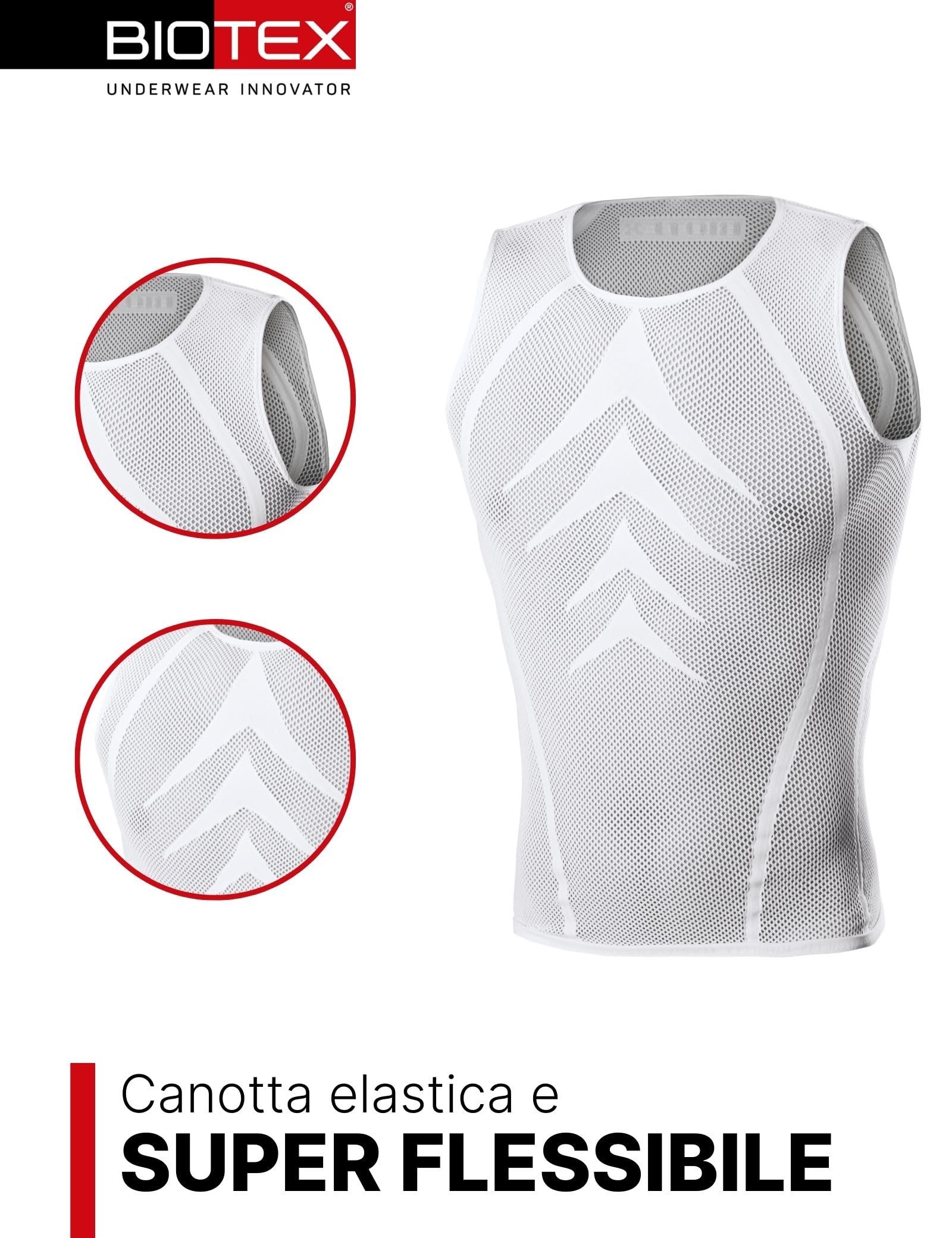 BIOTEX Canotta Summerlight da Uomo, Design Ergonomico e Traspirante, Ideale per Sport Estivi