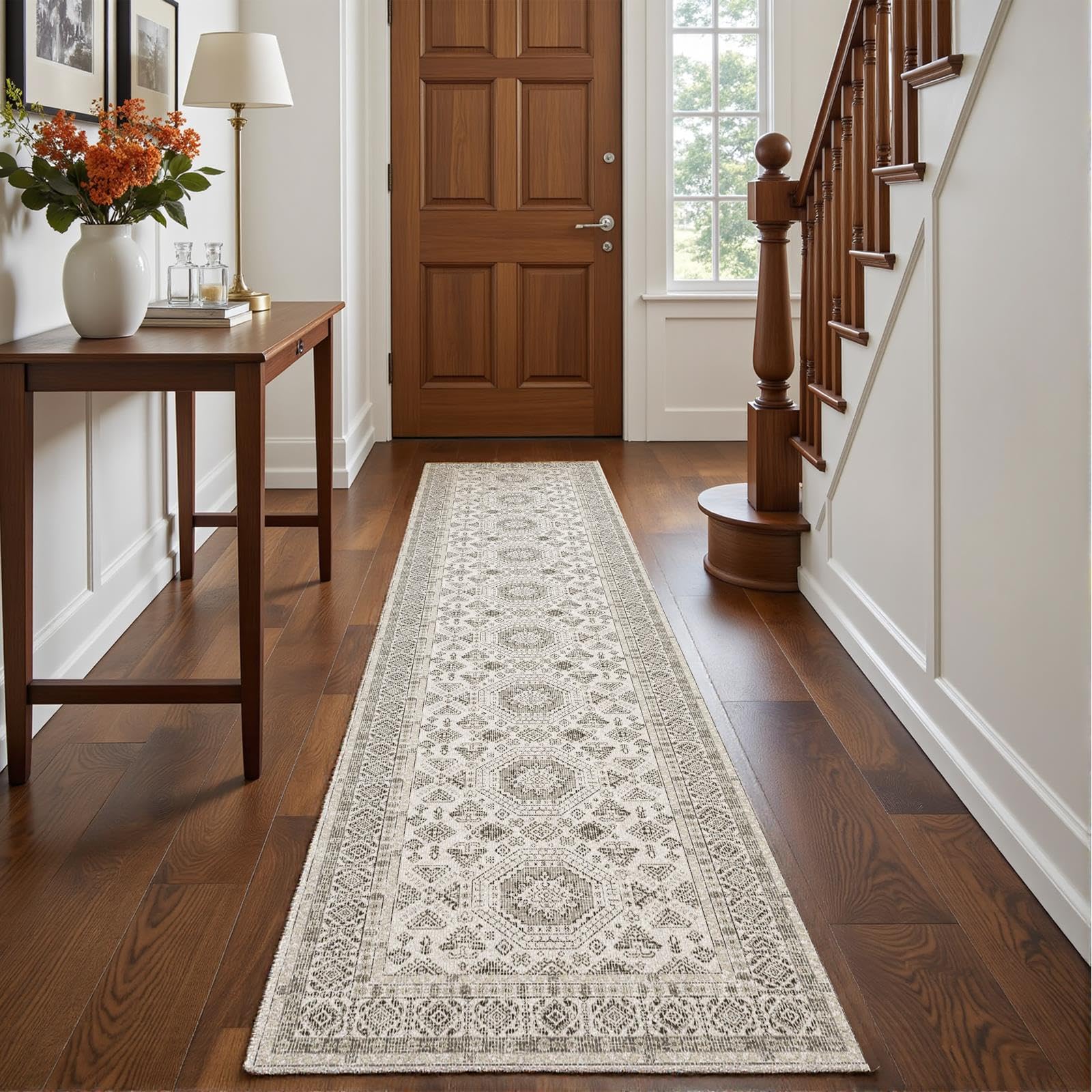 Decoranddecor Traditional Washable Hallway Runner Rug 60x240cm Non-Slip — image 1