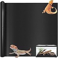 Tlence 118x23.6" Black Reptile Terrarium Mat - Waterproof Cut-to-Fit Substrate Carpet for Bearded Dragons, Geckos, Snakes & Tortoises