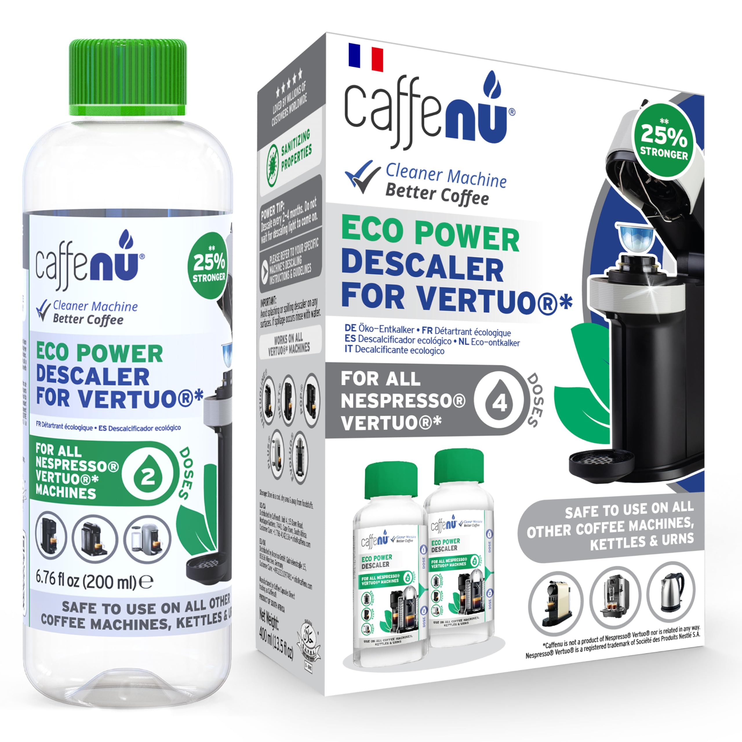 Détartrant machine à café compatible Nespresso Vertuo liquide Caffenu 400 ml - 14
