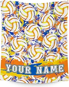 Custom Volleyball Blanket, Cozy Soft Throw Gifts for Boys, Cool White Flannel Throw Blankets for Bed Travel, 50x60 Inches