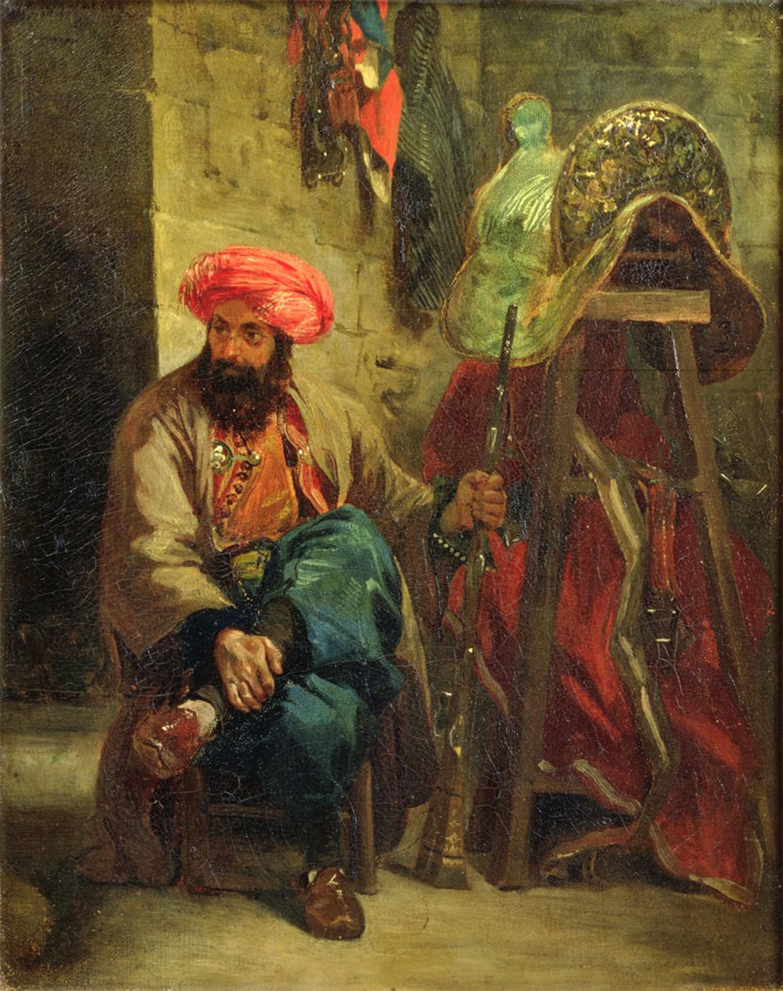 POSTERIIk Famous Print Pop Art Wall Art Graffiti the Turk with a Saddle by Ferdinandeugene Delacroix Art Prints for Home Decor 60x90cm
