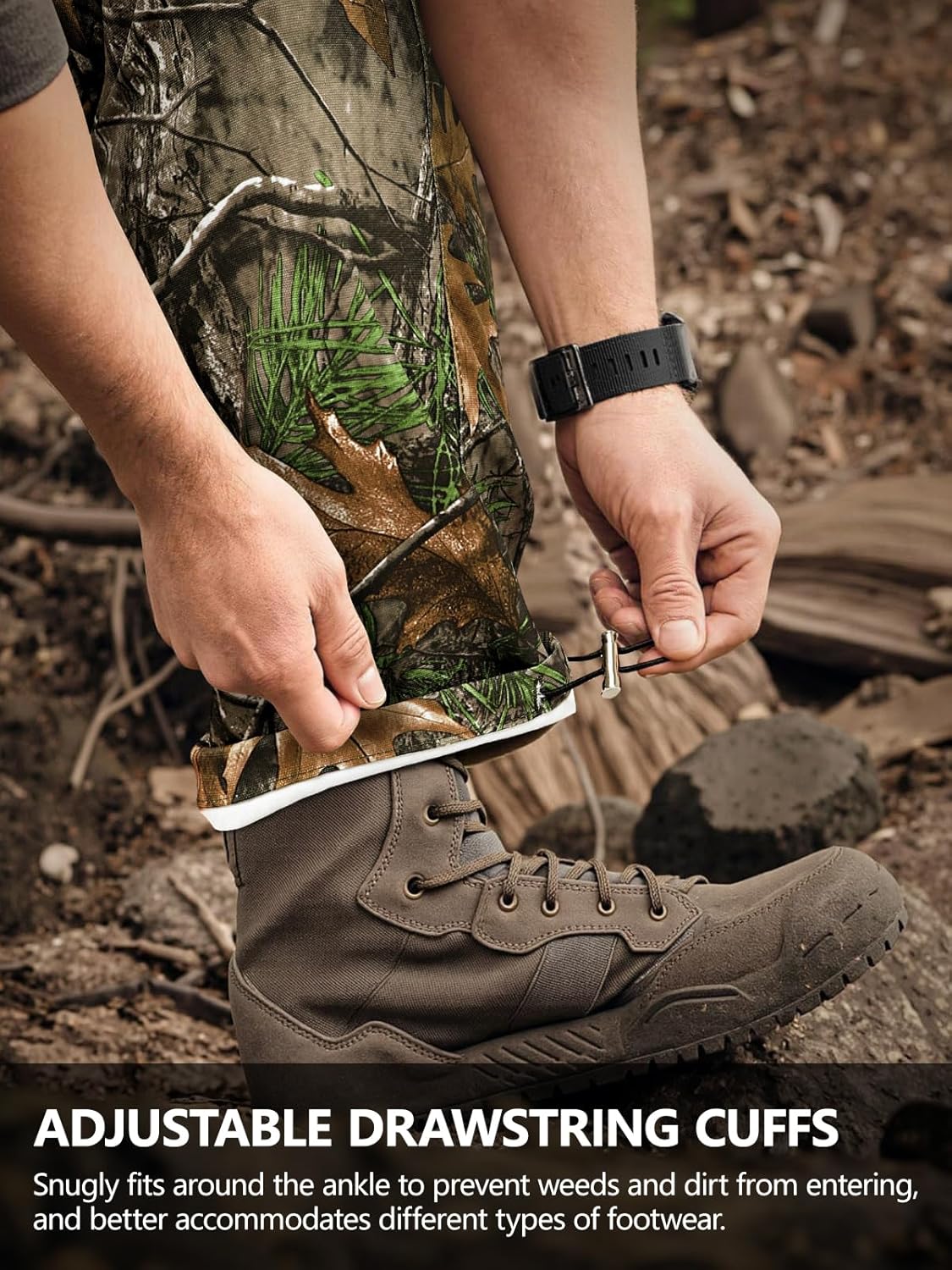 GINGTTO Men's Hunting Pants Camo Cargo Tactical Pants Lightweight Insulated Clothes Brush