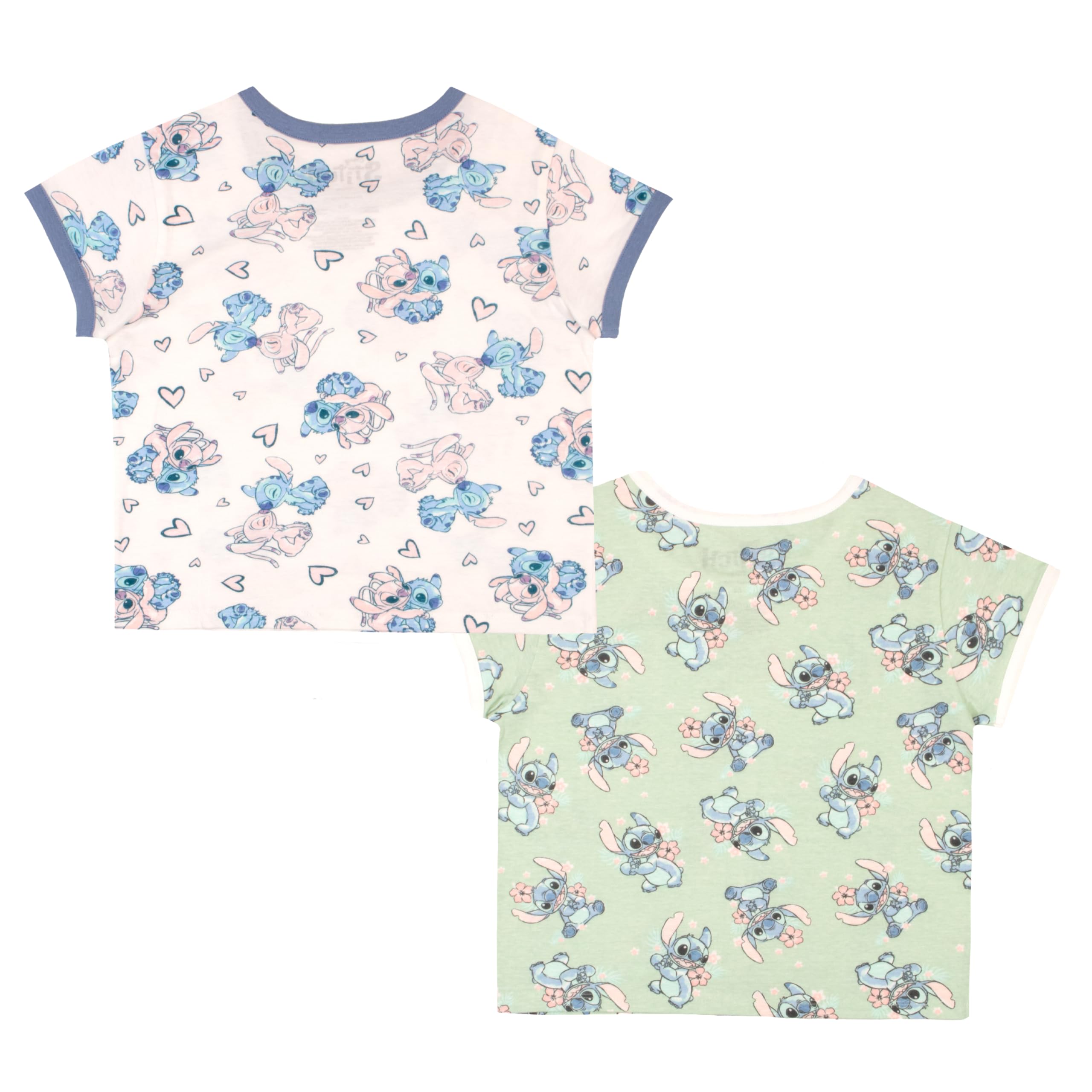 Disney Lilo and Stitch - Maglietta a maniche corte per ragazze, con stampa di Lilo & Stitch, confezione da 2
