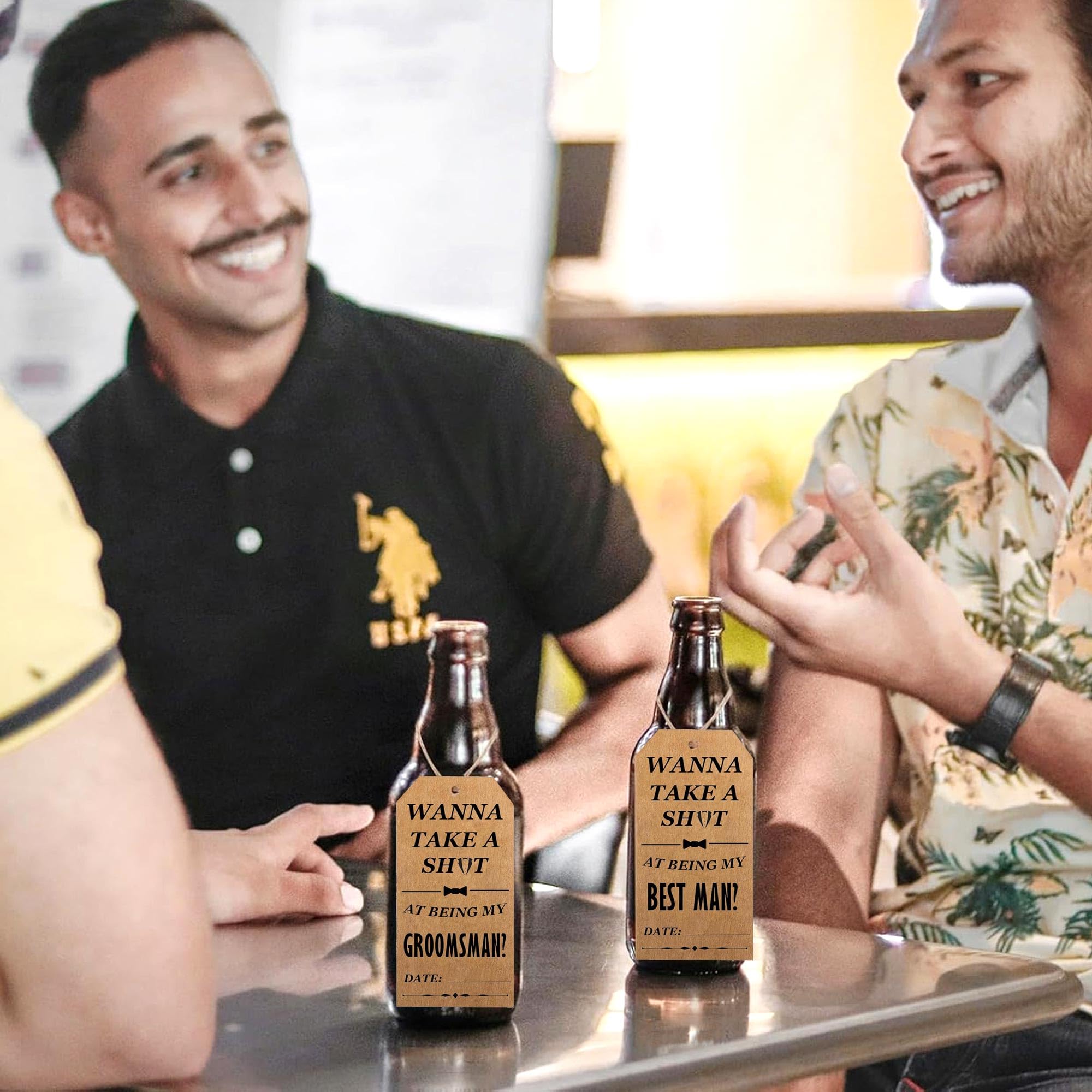 Funny Groomsmen Proposal Cards Set 2pcs Best Man and 8pcs Groomsmen Best Man Cards Bottle Hang Take Shot Tags Groomsmen Proposal Gift Best Man Proposal Gift for Groomsmen Proposal Wedding Supplies - Image 4