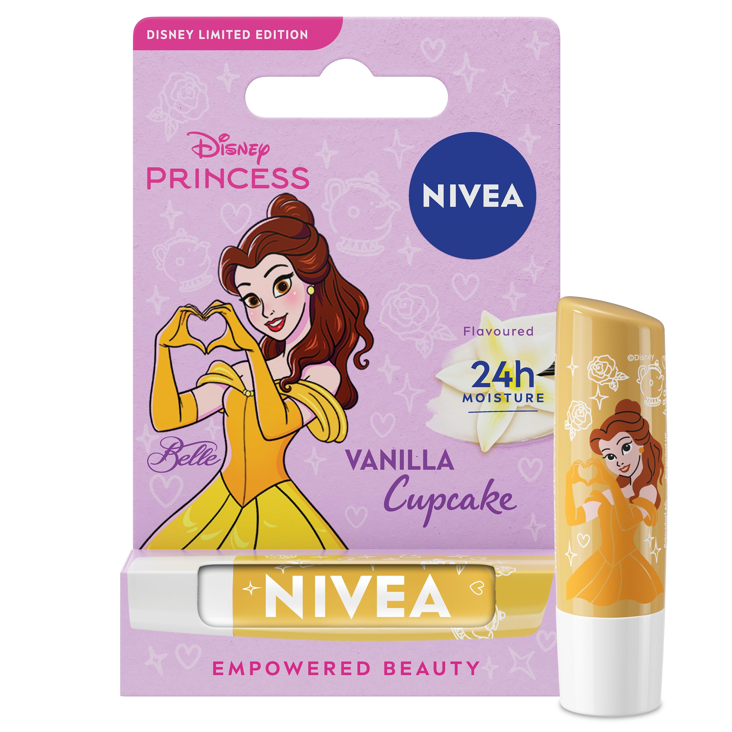 Belle Vanilla Cupcake Lip Balm Limited Edition Princess Treat for Kids 4.8g