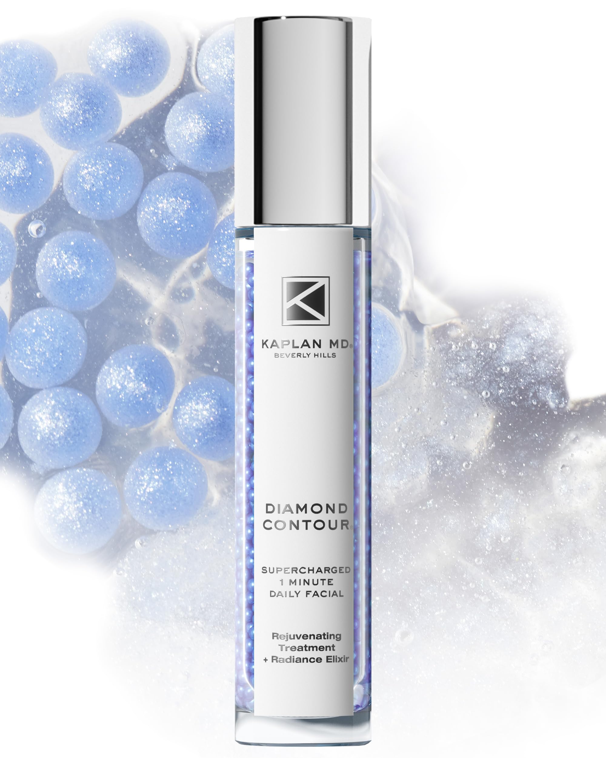 KAPLAN MD Diamond Contour Supercharged 1 Minute Daily Facial - Anti-Ageing Serum for Face with Exfoliating Crushed Diamonds & Fruit Enzymes - Brightens & Smooths Skin, for Women of All Ages - 90ml