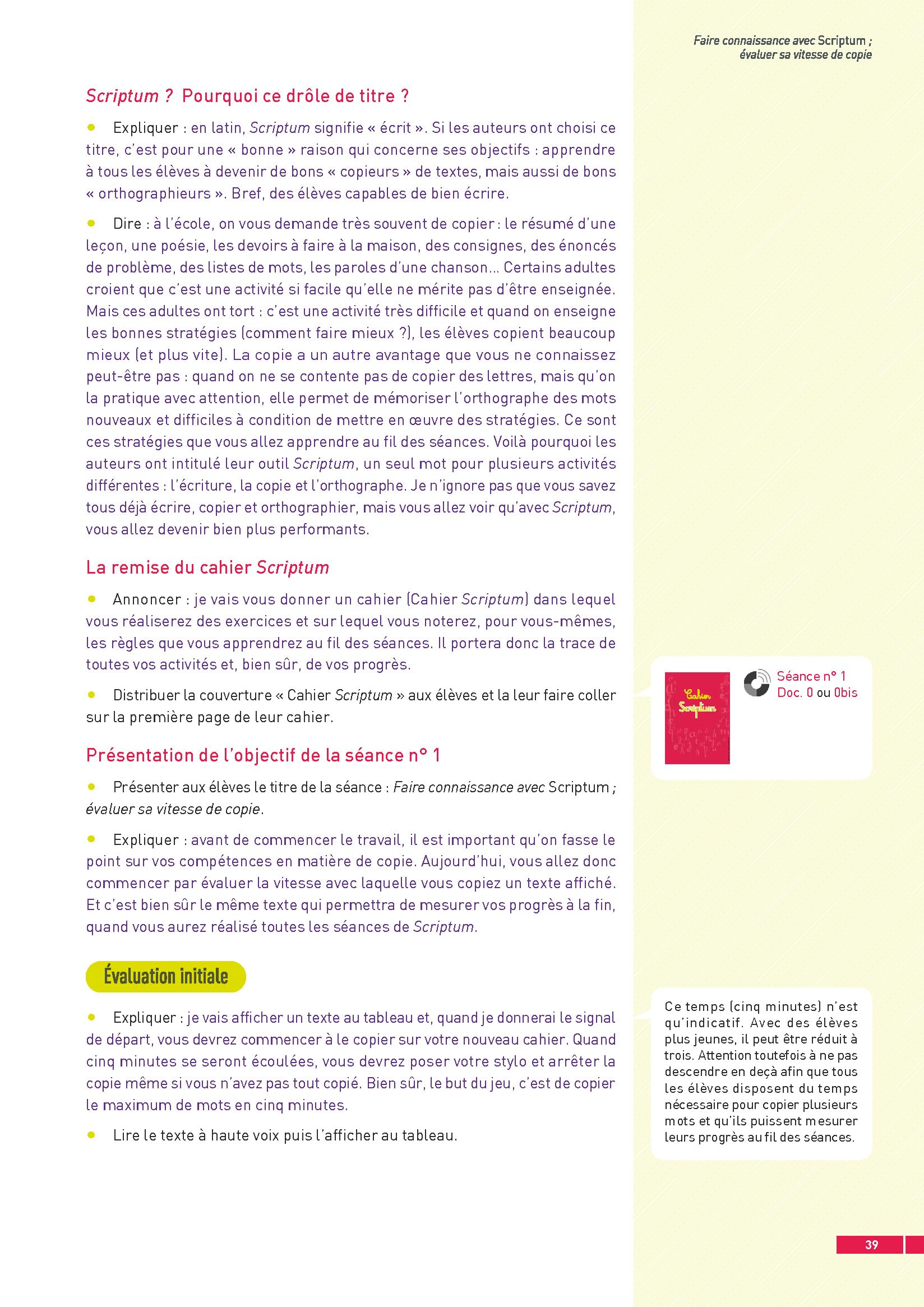 Scriptum - Apprendre à écrire : copier et orthographier CE1 CE2 Cycle 3 ULIS (+ ressources numériques)