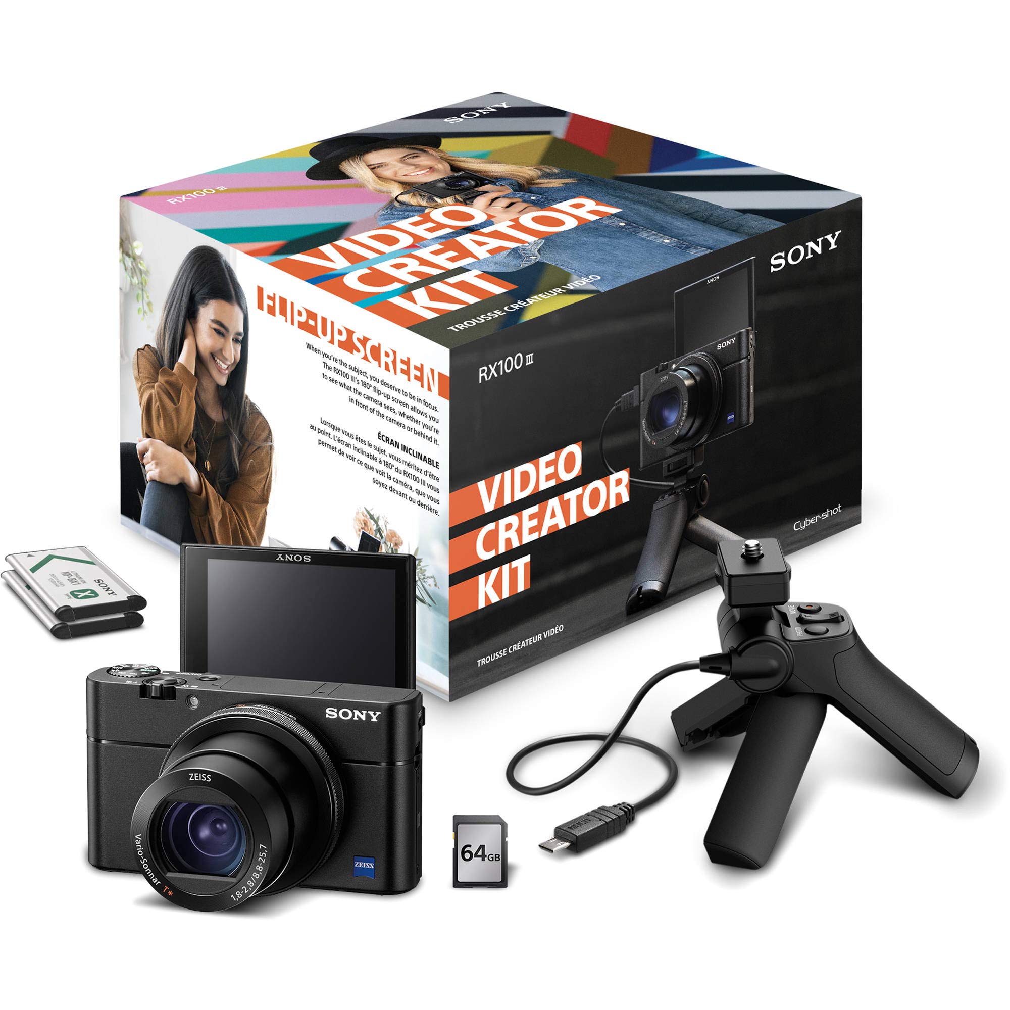 Sony RX100M3 Video Creator Kit with Shooting Grip, Media Card