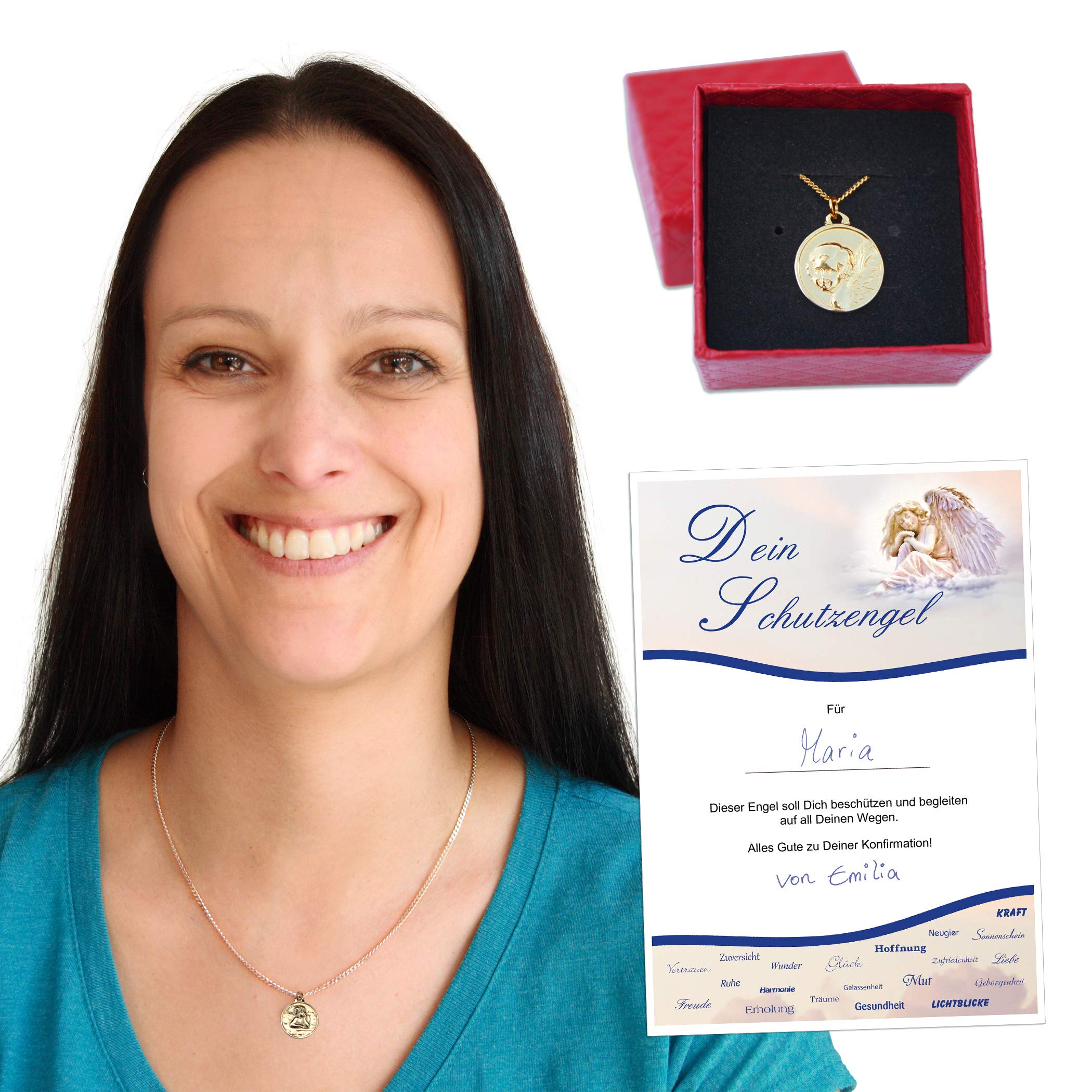 Geschenke mit Namen Gifts with Name Necklace 925 Silver or Gold 15mm, 925 Silver, Gold, 15 mm