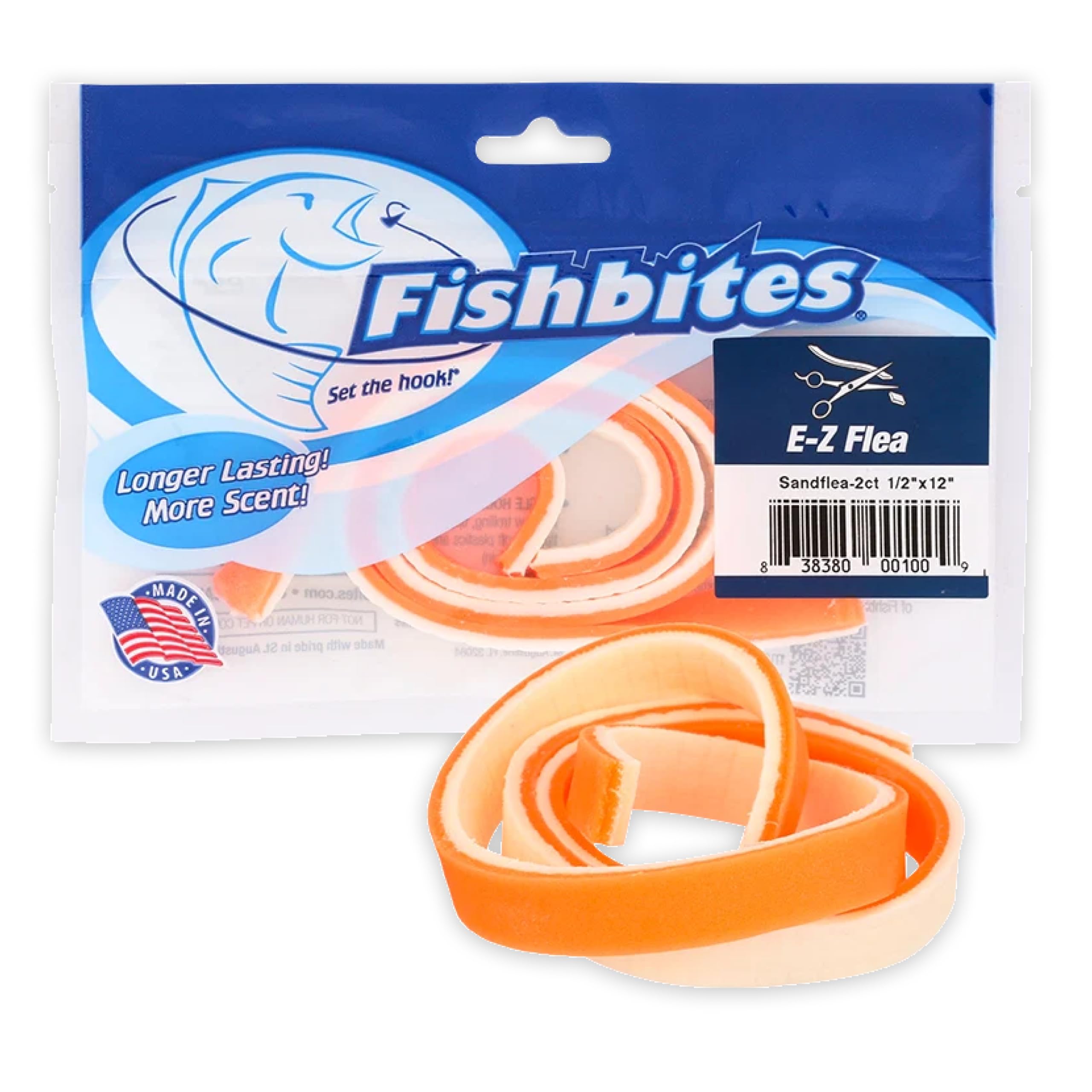 Fish Bites 0100 E-Z Sand Flea Orange /White by Fish Bites