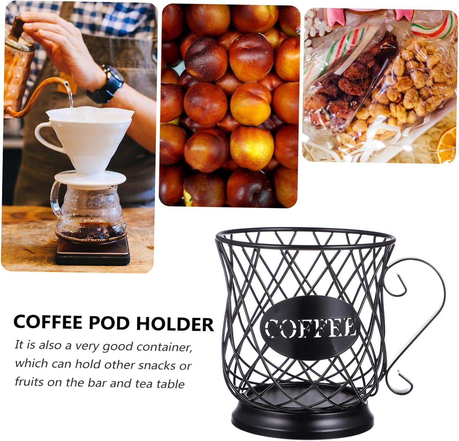 Metal Coffee Holder European Style Minimalist Coffee Capsule Storage Organizer for Countertop