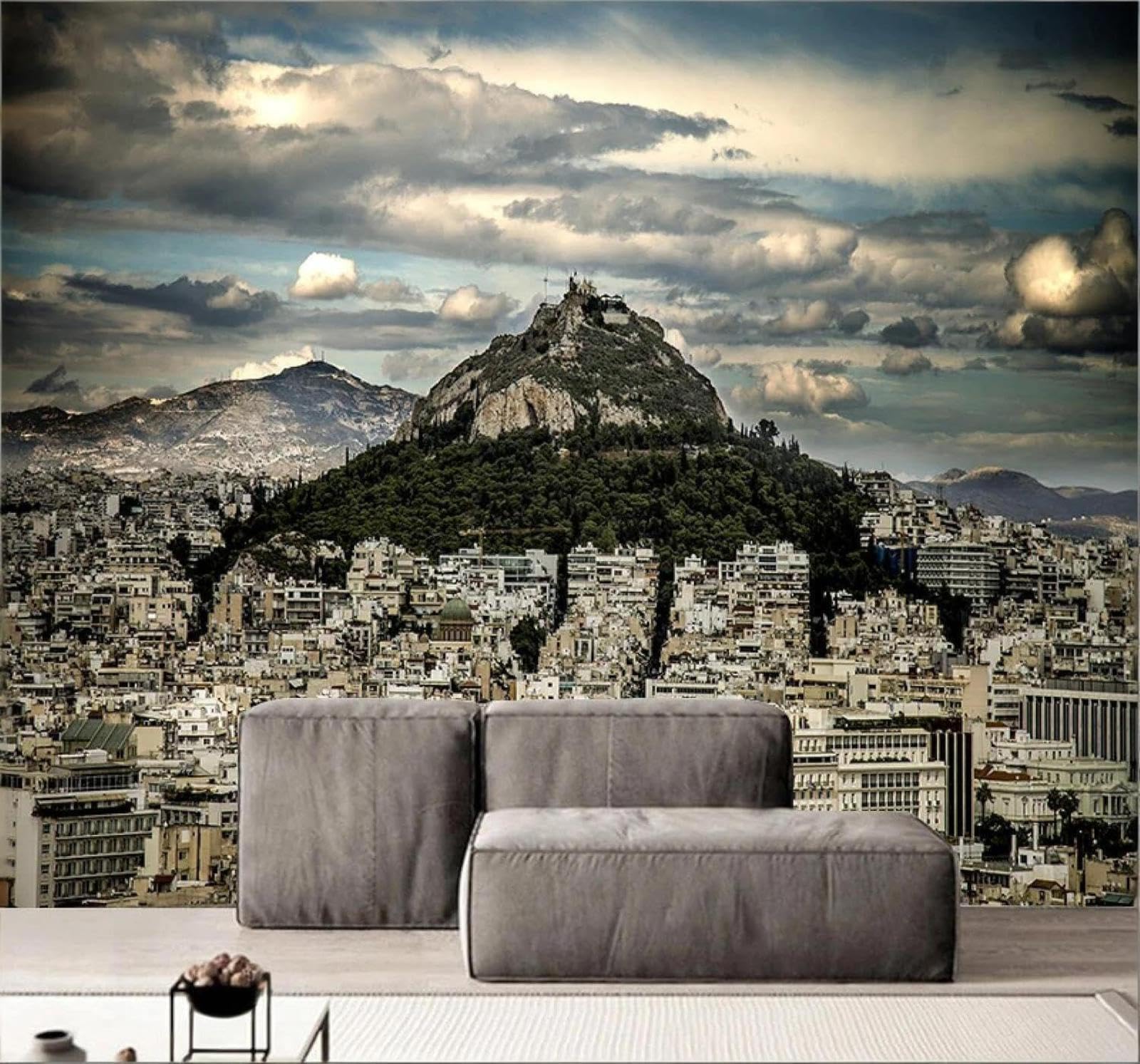 Xlming 350Cm×256Cm(B×H) Large Three Dimensional Mountain Peaks Urban Architecture Landscapes 3D Wallpaper Premium Textured Silk Study Dining Living Room Bedroom Sofa Tv Wall Easy Install-350Cm×256Cm