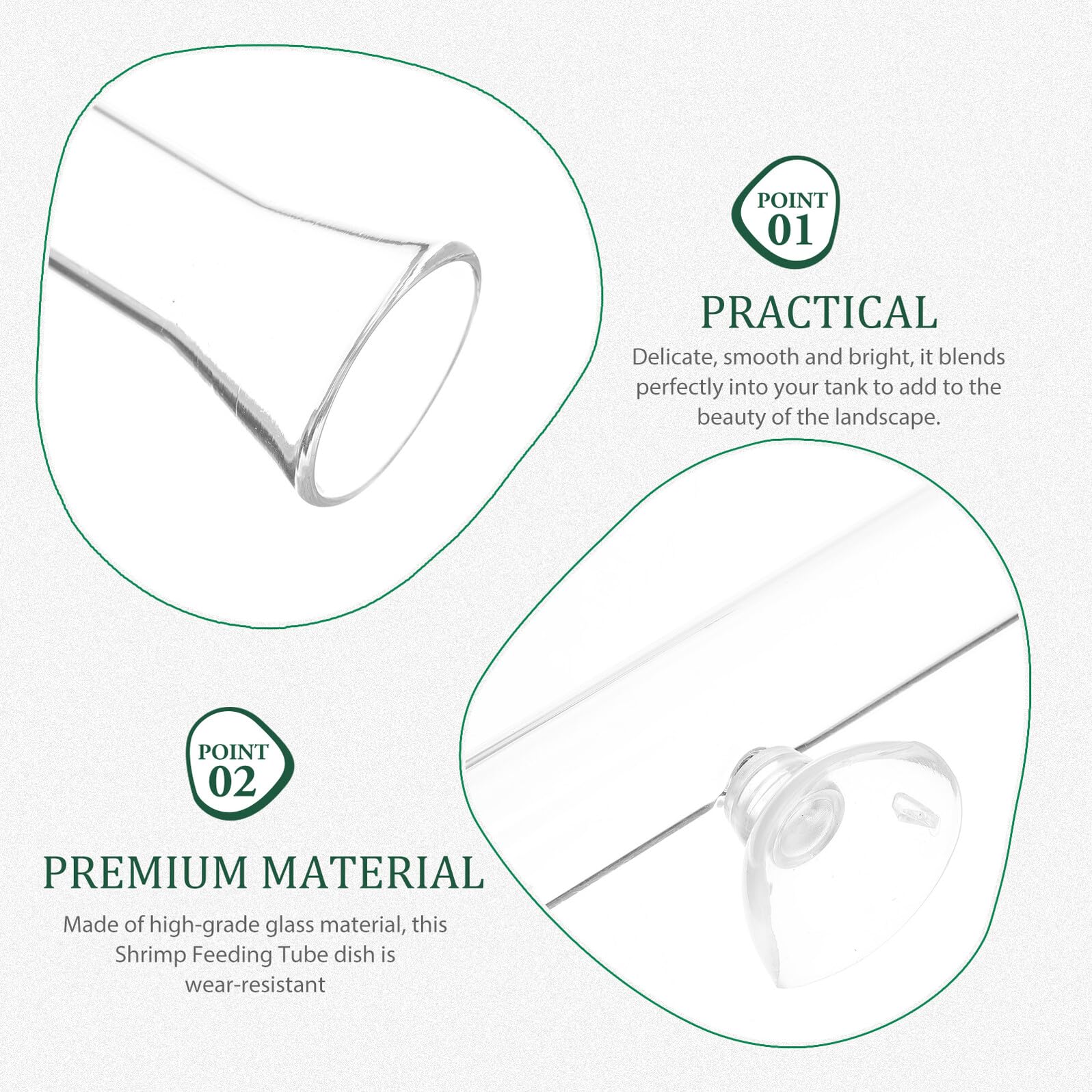 Tube D’Alimentation Transparent en Verre 40 Cm Coupelle Nourrissage Crevettes pour Aquarium Planté, Distributeur de Nourriture pour Poissons et Crevettes, Accessoire Aquarium