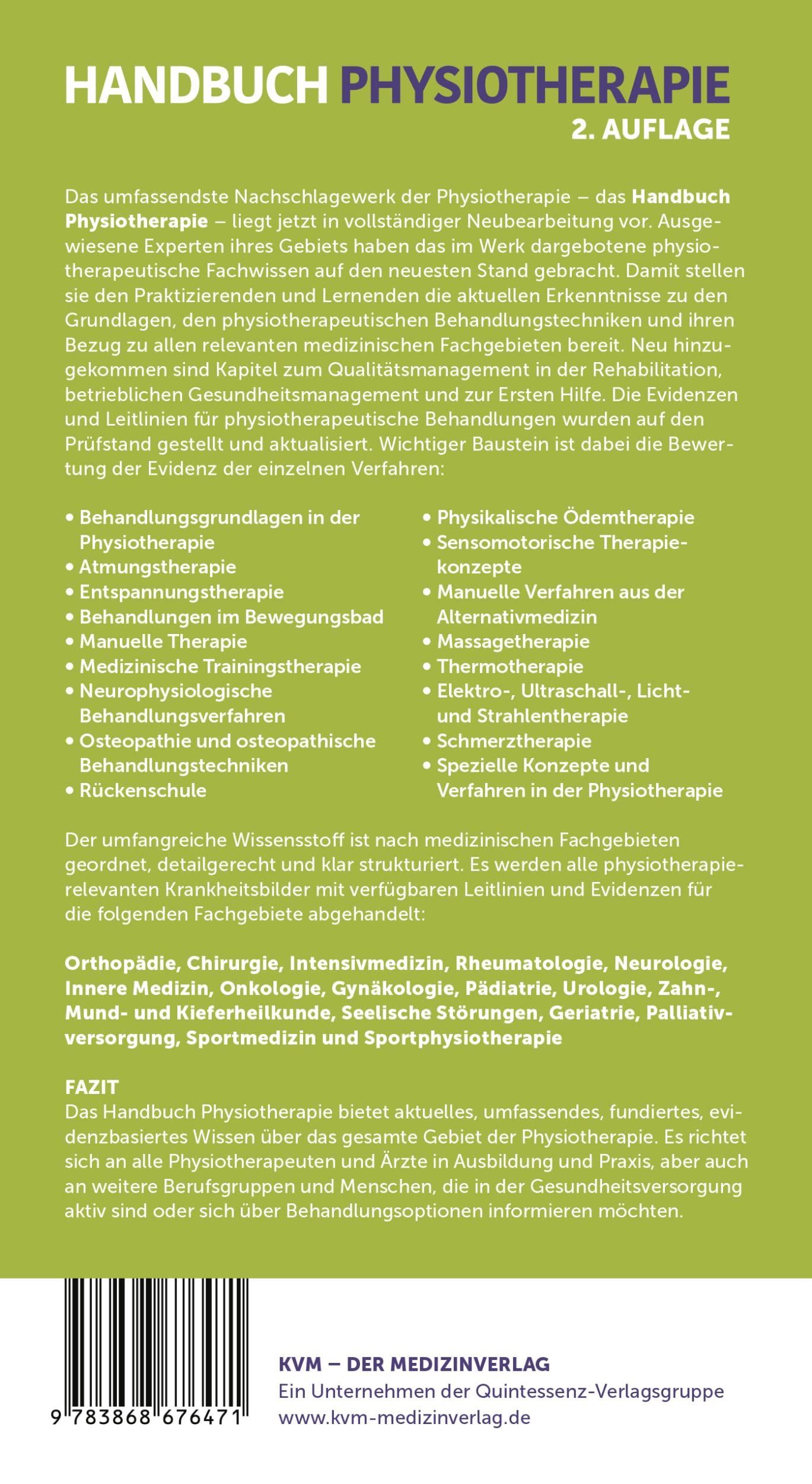 Handbuch Physiotherapie: Umfassend, aktuell, evidenzbasiert, praxisnah