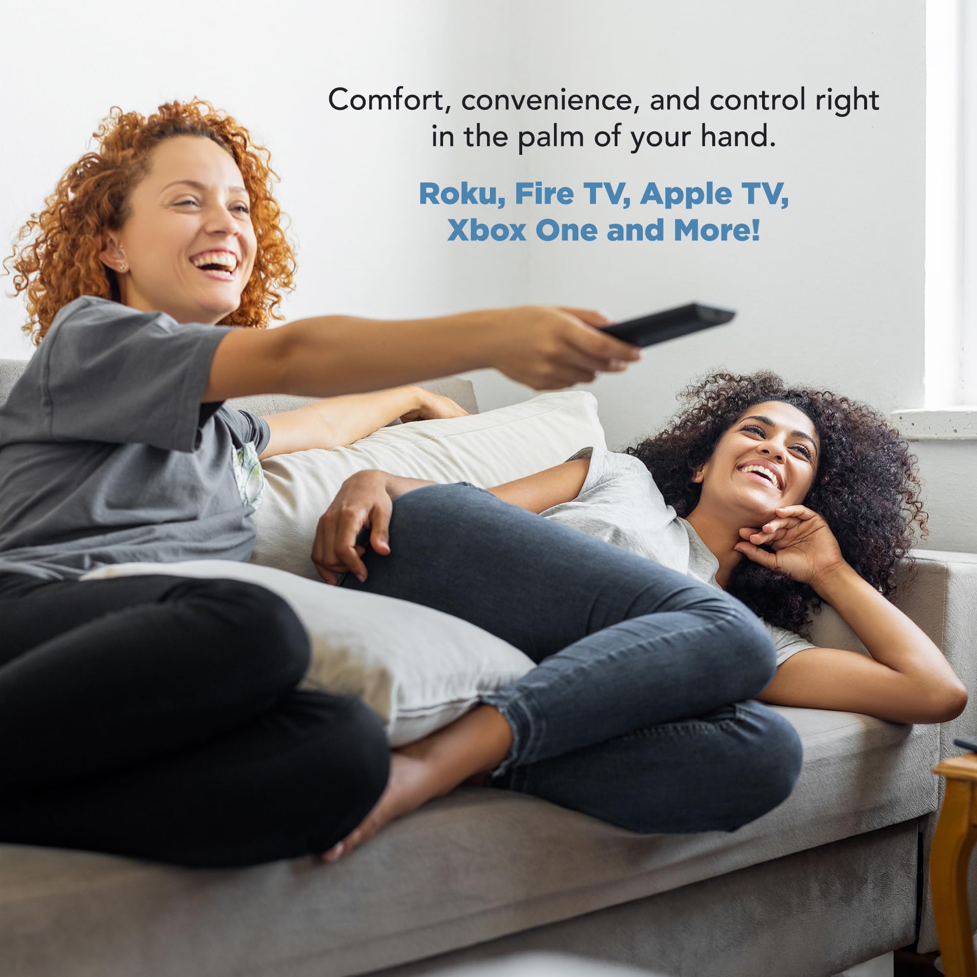 TERK Télécommande universelle rechargeable, 4 appareils avec chargement USB-C, clavier rétroéclairé, infrarouge longue portée, compatible avec TV, lecteurs de streaming, décodeurs de câble, Roku, Fire