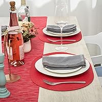 Vista 6 de AHHFSMEI Placemats Set of 6 for Dining Table Washable Woven Non-Slip 18x12 inches Placemat Heat-Resistant Durable Table Mats for Dining Table Easy