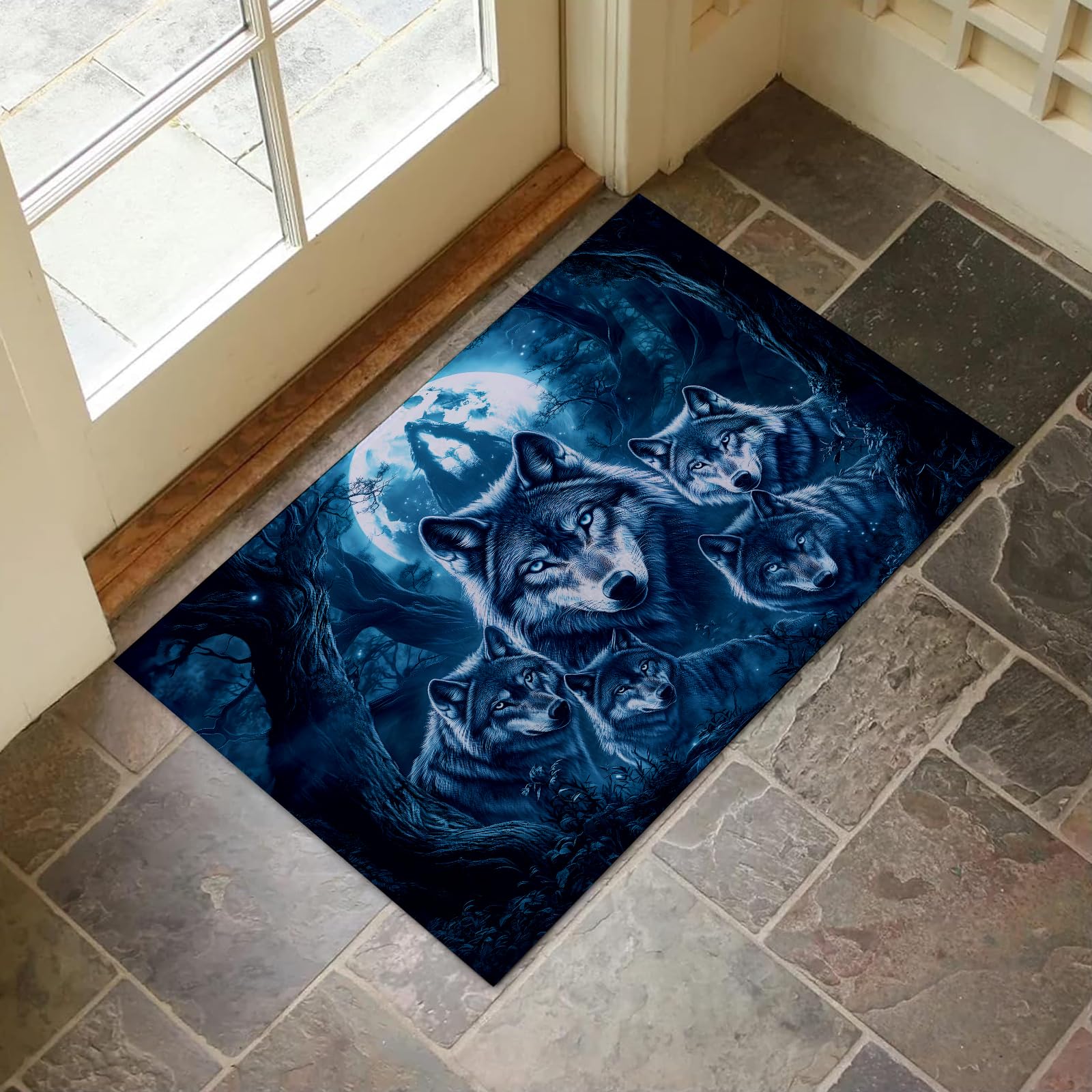 Cadeaux décoration nature : optez pour le paillasson loup antidérapant original