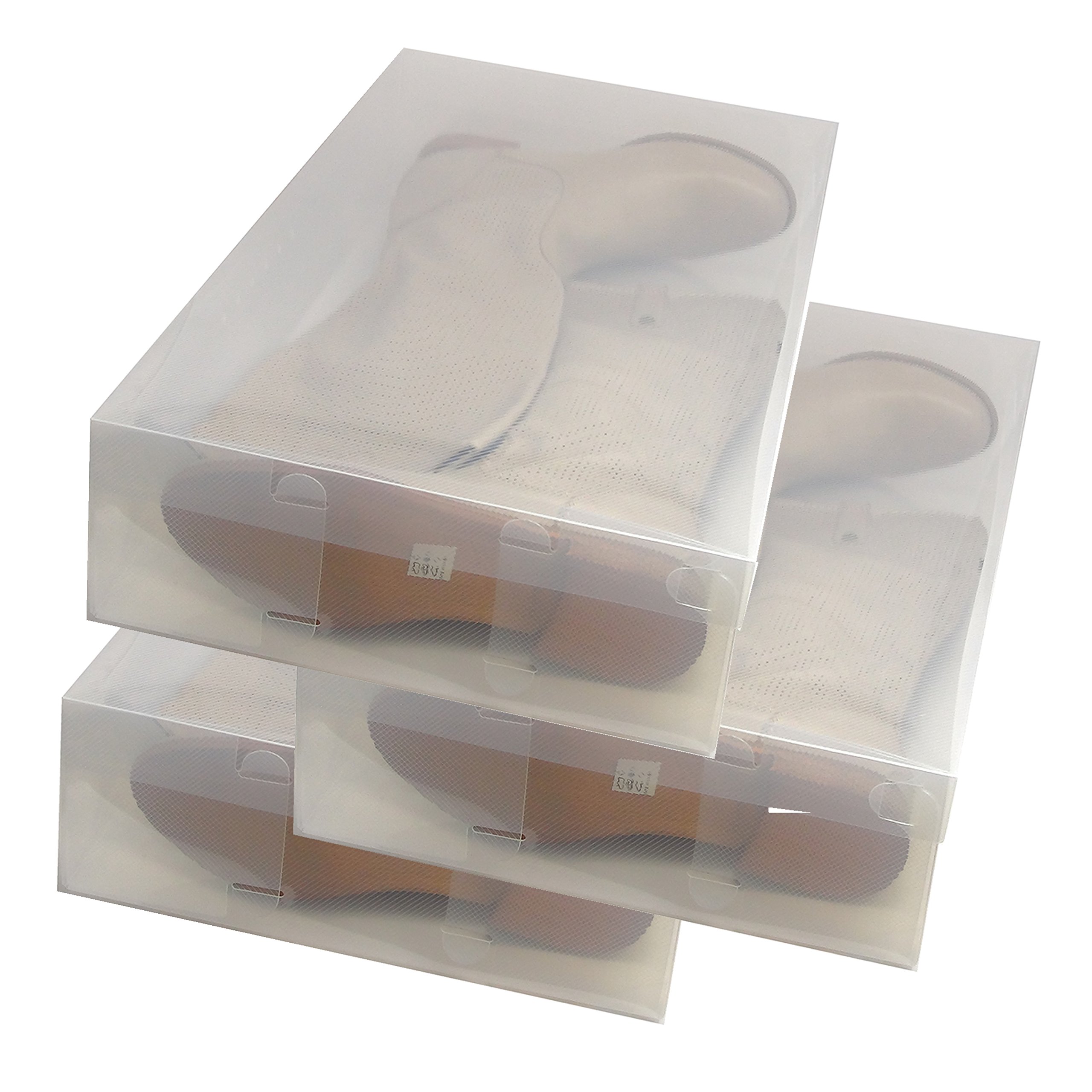 DynaSun 3X PP436 XXL Scatola Box Porta Stivali Scarpe Salvaspazio Trasparente Uomo Donna in Contenitore Impilabile Portascarpe Pieghevole DynaSun 3X PP436 XXL Scatola Box Porta Stivali Scarpe Salvaspazio Trasparente Uomo Donna in Contenitore Impilabile Portascarpe Pieghevole