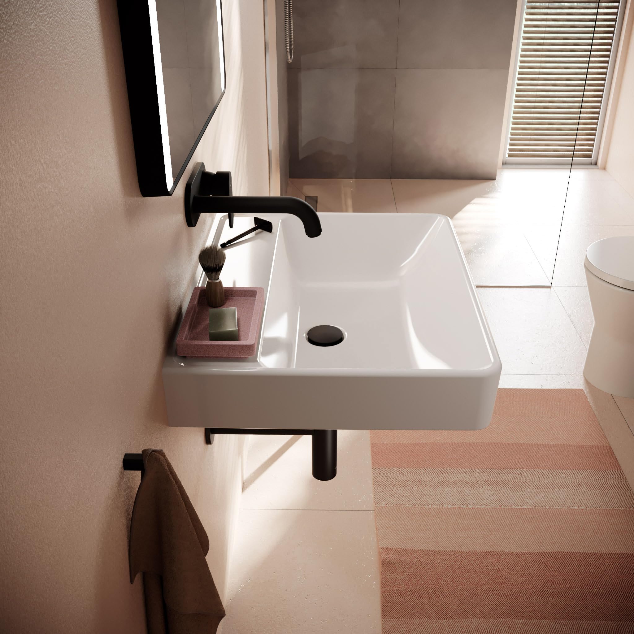 hansgrohe Desagüe Push Open para mezclador de lavabo y bidé, color negro mate, tamaño grande