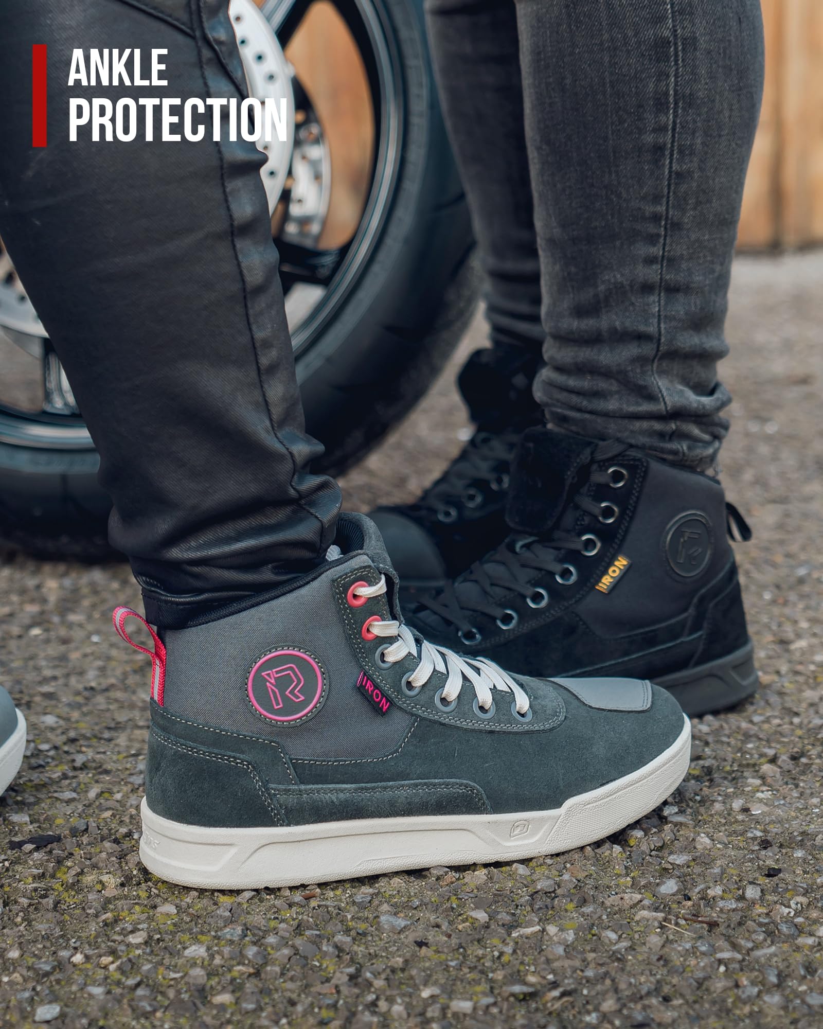 IRON JIA'S Botas Moto Hombre Todas Las Estaciones Impermeables Antideslizantes Transpirables Modernas y Cómodas