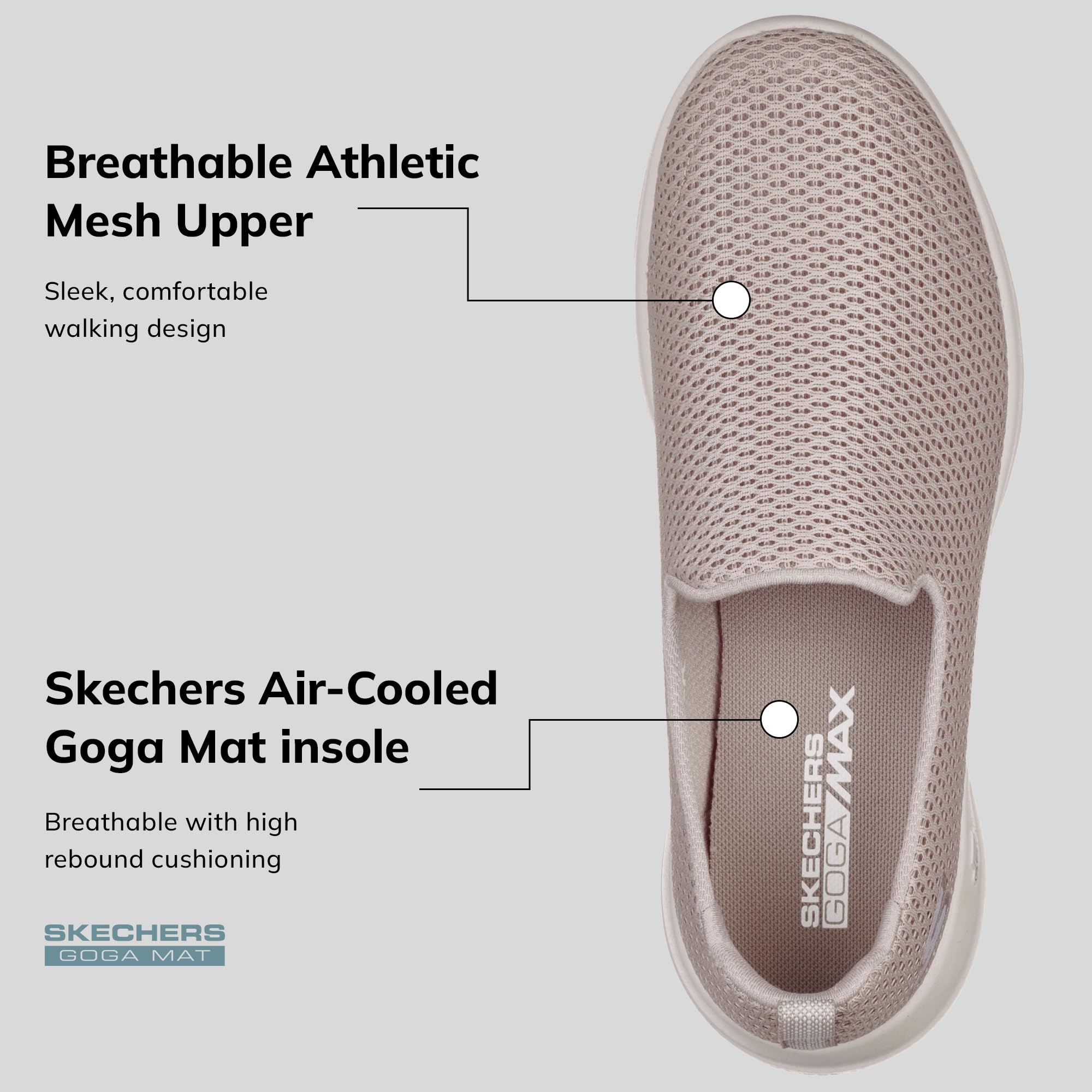 Skechers Women's Go Walk Joy Sneaker – 5GEN Cushioning, Air-Cooled GOGA Mat, Breathable Mesh Upper