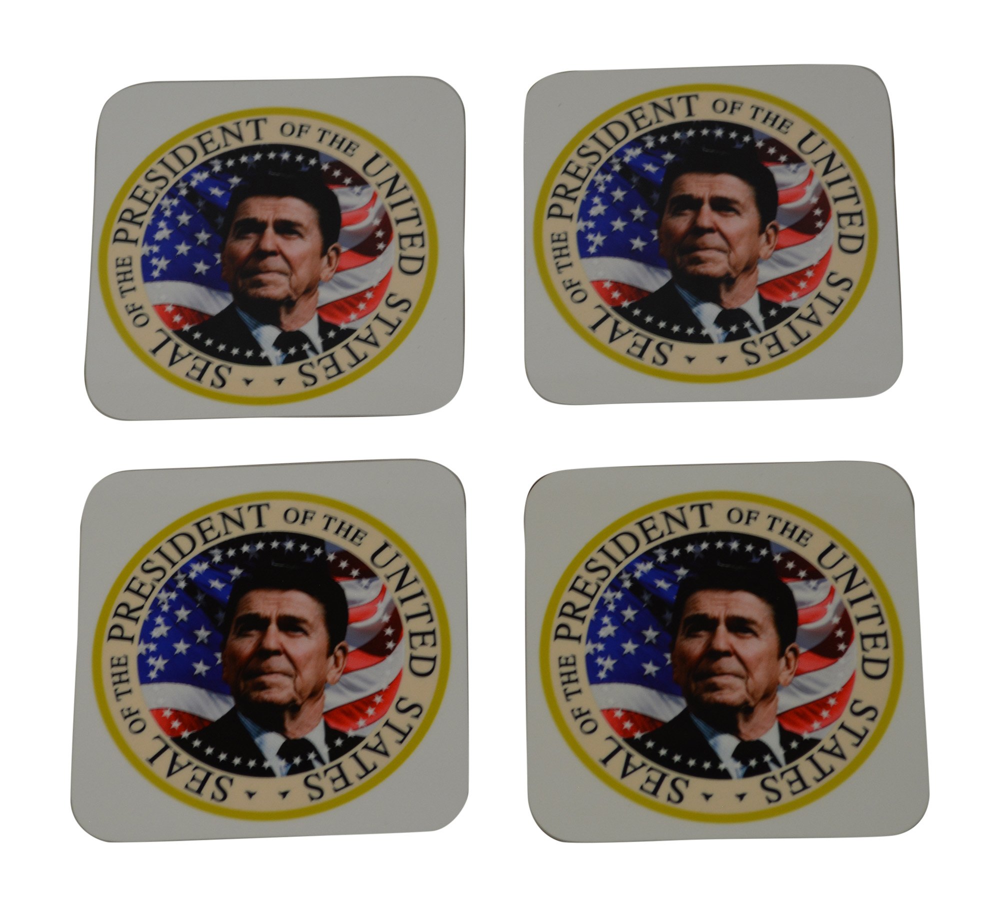 Amazon.com | Ronald Reagan Drink Coaster Set Gift Presidential Seal GOP  Conservative Republican The Gipper Home Kitchen Bar Barware: Coasters