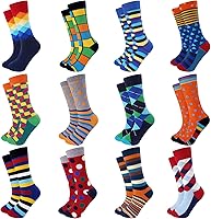 Jeasona Men's Funny Crazy Funky Crew Socks - Breathable Cotton Blend Dress Socks, Perfect Gifts for Dad Grandpa Boyfriend