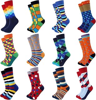 Jeasona Men's Funny Crazy Funky Crew Socks - Breathable Cotton Blend Dress Socks, Perfect Gifts for Dad Grandpa Boyfriend