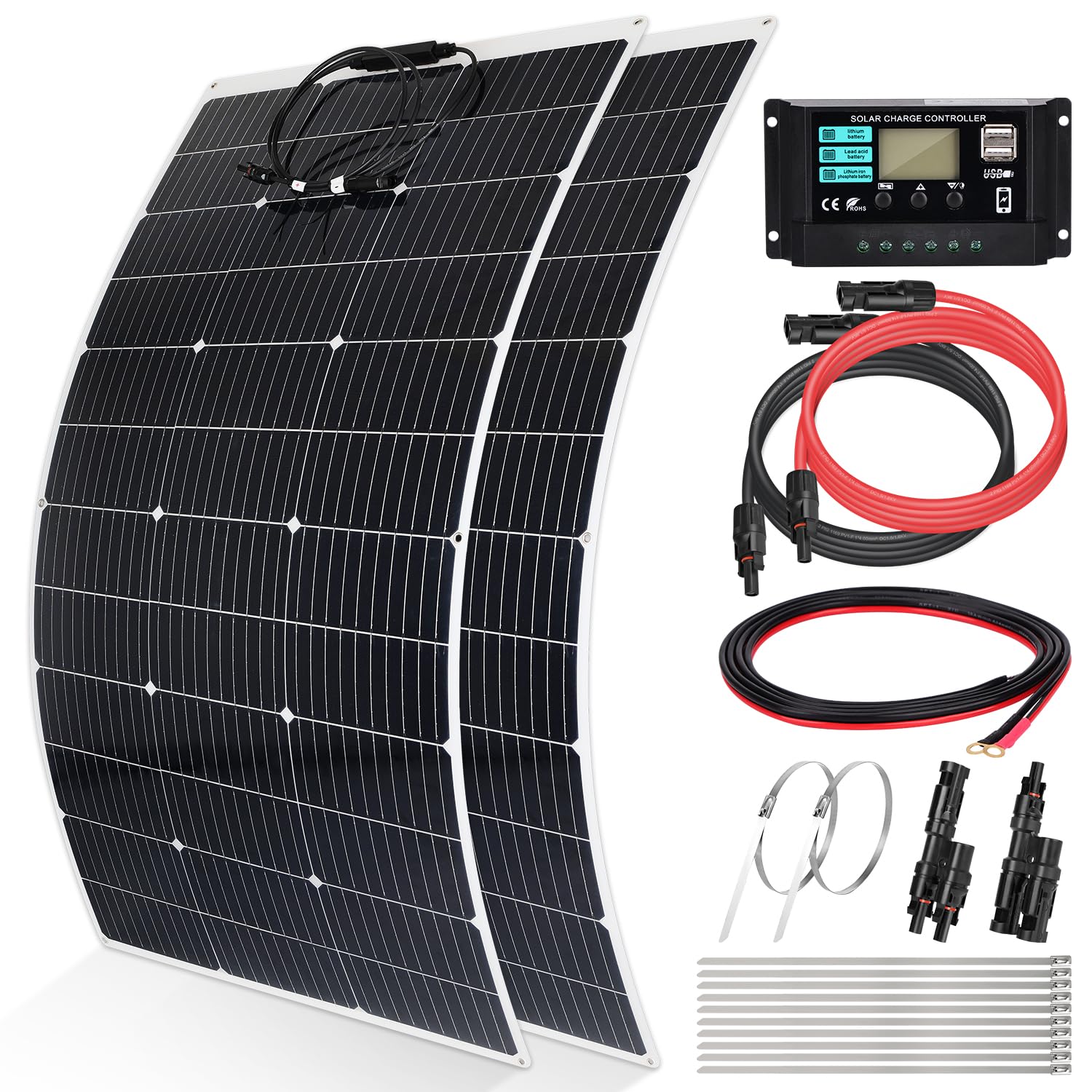 DERUXI 240W Flexibles Solarpanel‑Kit