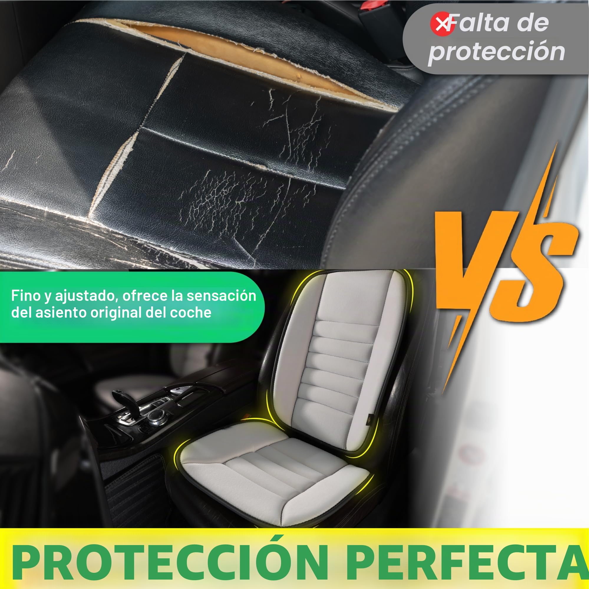 kingphenix Cojín para Asiento de Coche con Almohada de Soporte Lumbar: Diseño de Espuma Viscoelástica Mejorada para Alivio del Dolor, Ideal para Conductores y Uso en Oficina - Comodidad Lombar