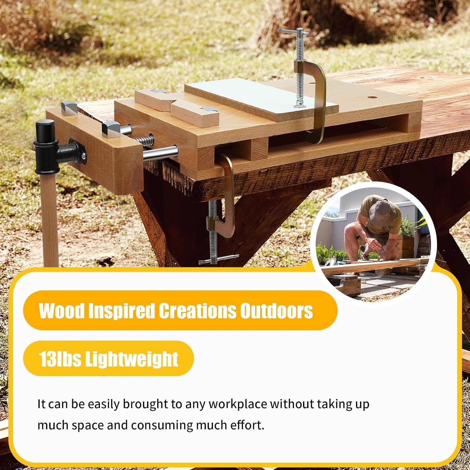 Wood Bench Vise Portable Smart Vice Quick Release Desktop Woodworking Vise Woodworker Bench for Woodworking Studios, Home, Teaching Equipment, and Fixed
