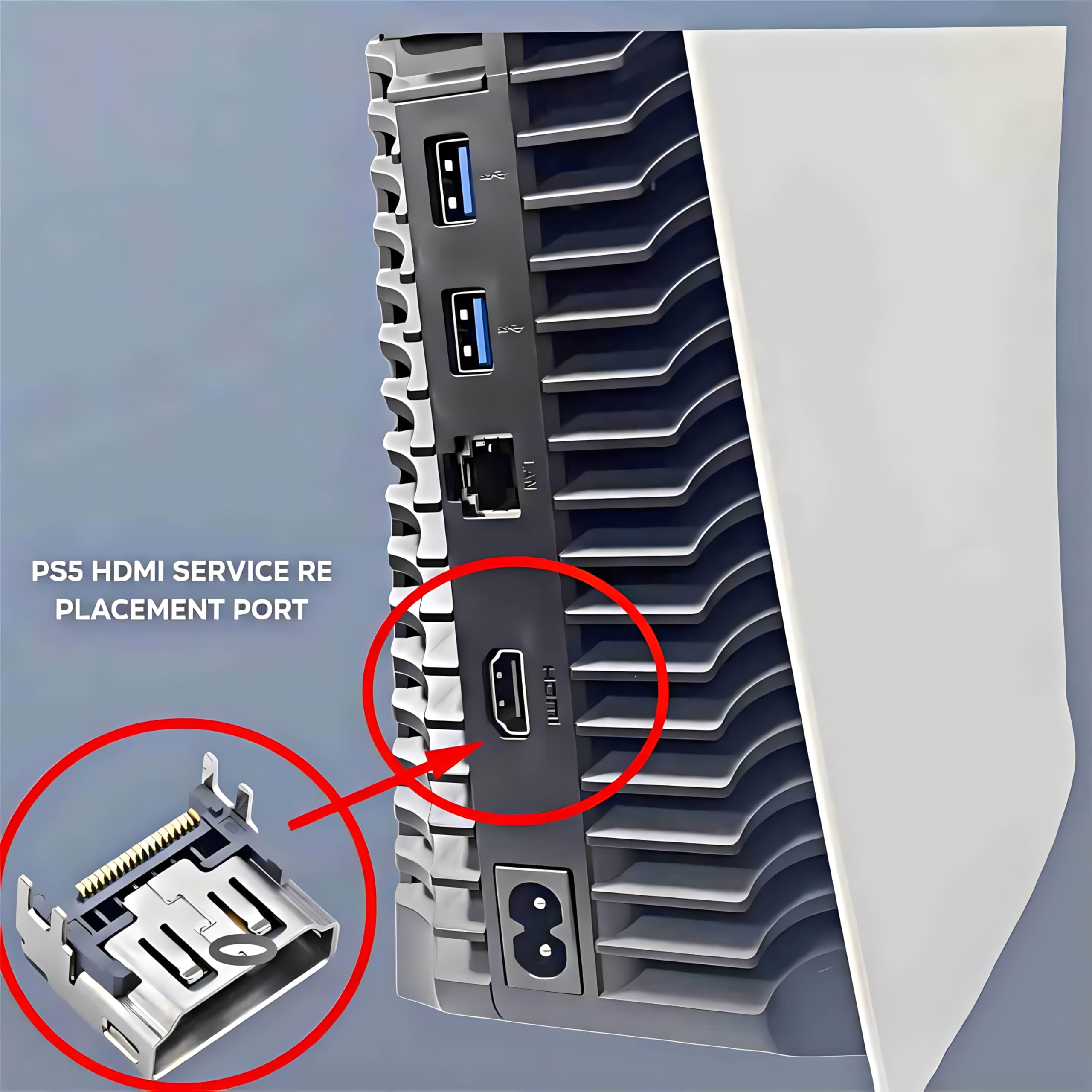 Kit di riparazione per porta HDMI PlayStation 5, compatibile con smontaggio, strumenti di saldatura inclusi per PS5 Pro, PS5 slim, modelli legacy PS5