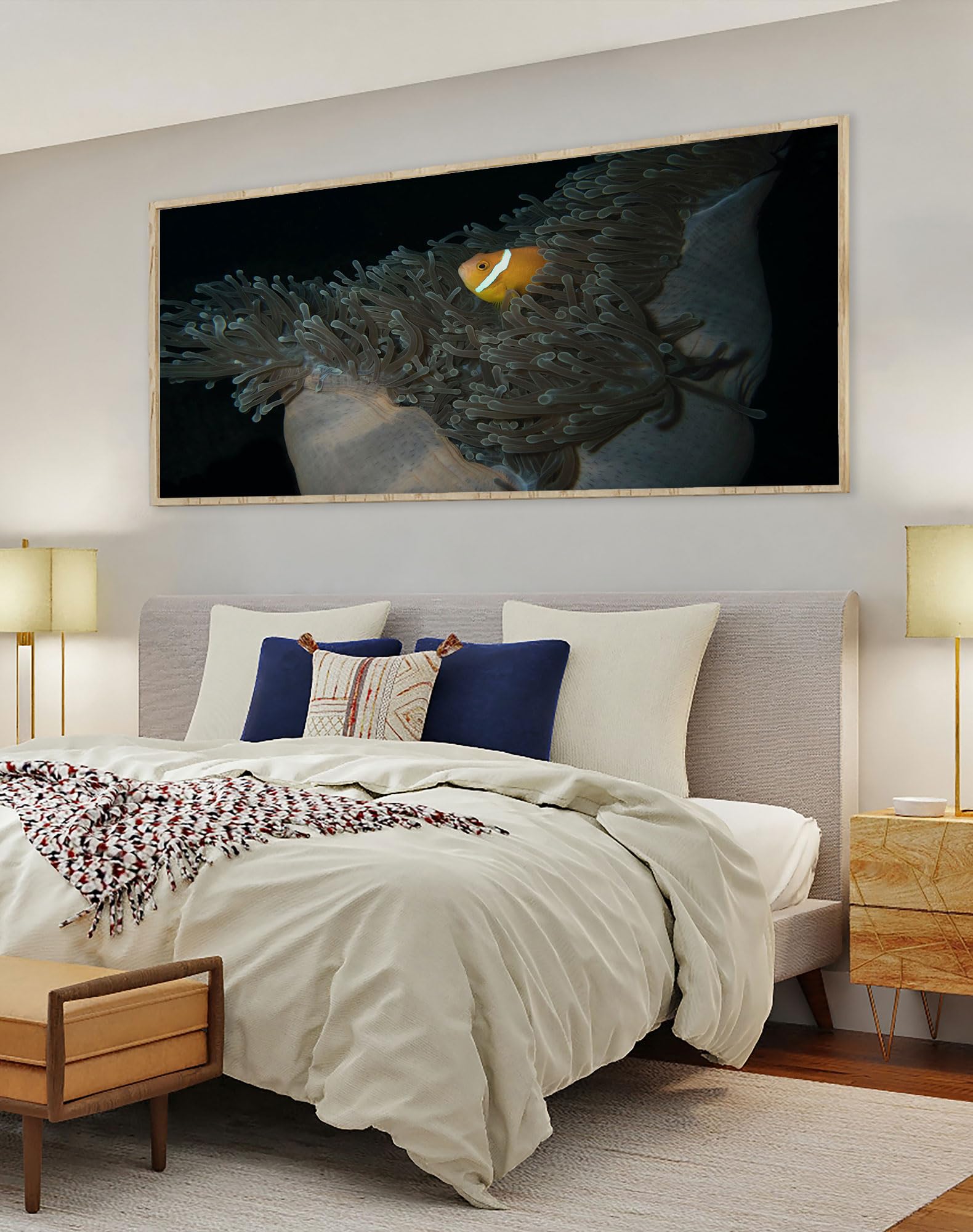 Diamond Painting Pesce Azzurro,5D Diamond Painting Kit Trapano Completo,Pittura Diamante Grandi Dimensioni,Fai da Te Creativi per Adulti Bambini,Painting by Numbers Decorazione da Parete 50x100cm