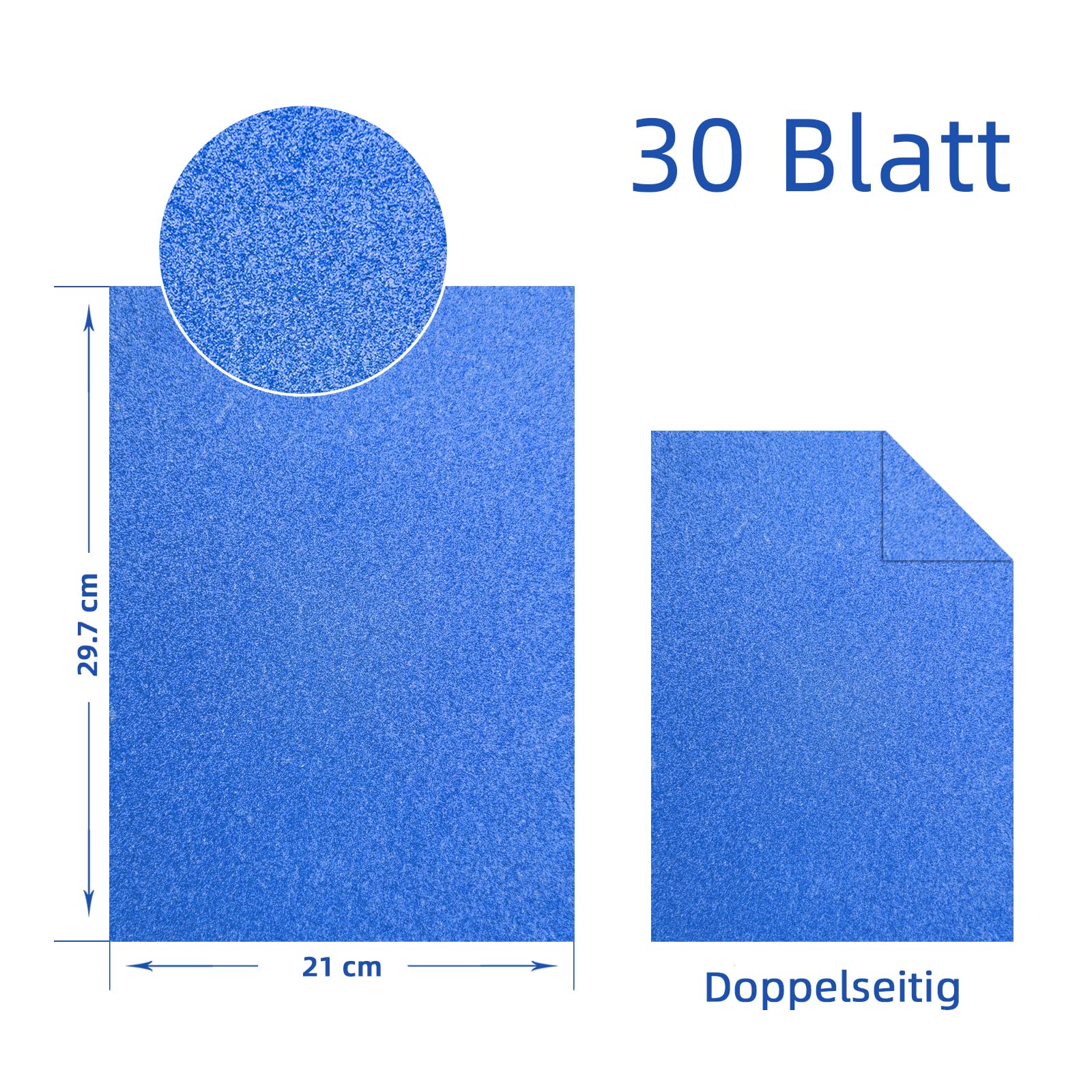 Oranje serie Glitterpapier om te knutselen, 30 vellen kleurrijk glitterpapier A4, 6 kleuren, 250 g/m² glitterkarton om te knutselen en te ontwerpen